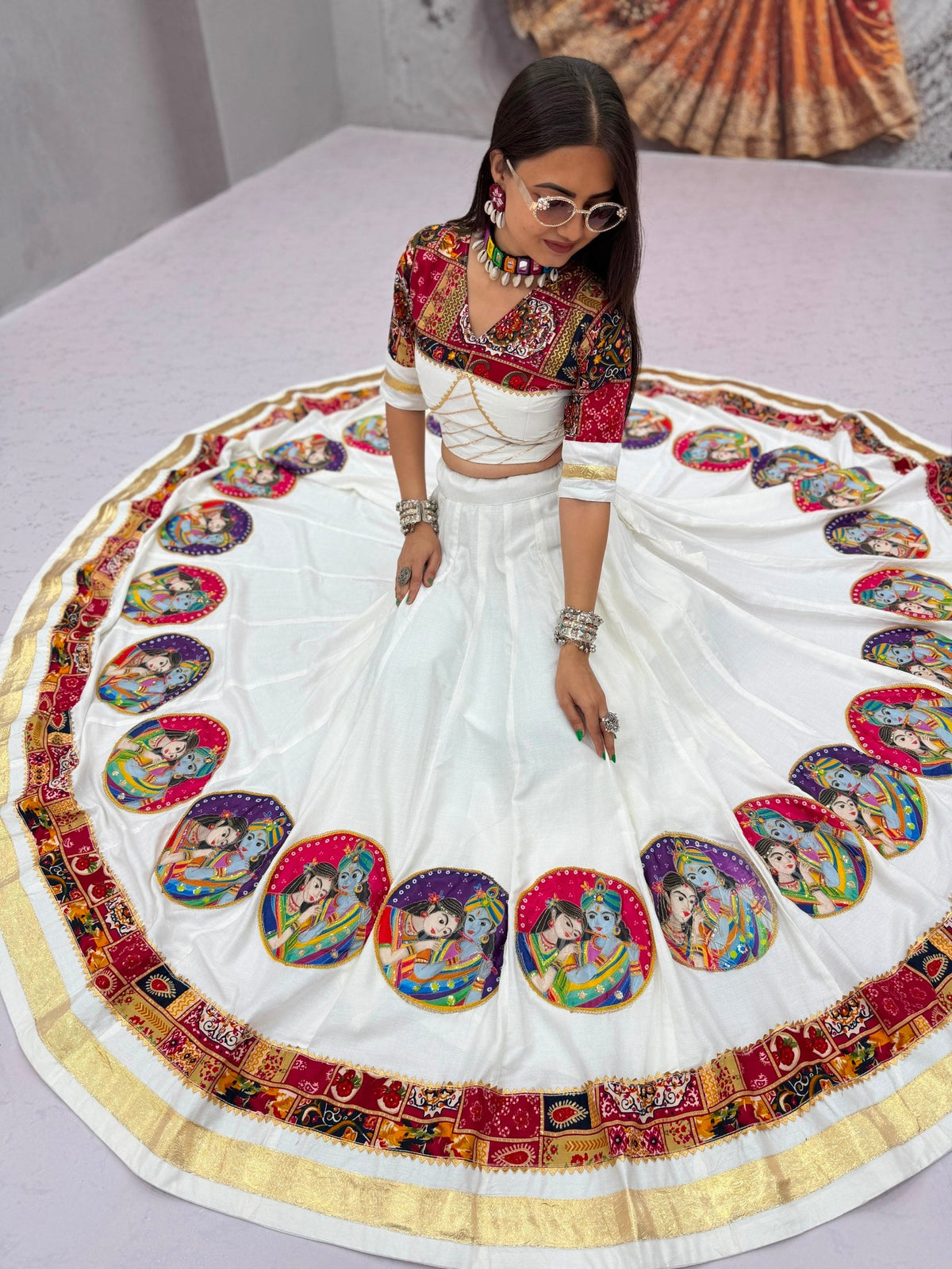Eshita Pure Cotton Foil Print Position Print Lehenga Choli