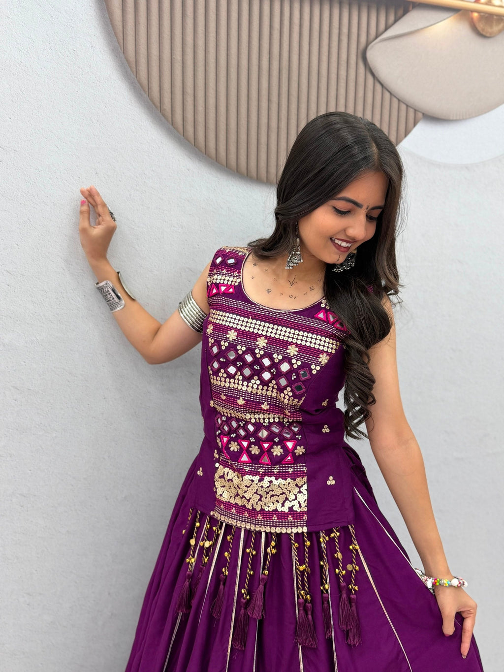 Sharvya Pure Cotton Mother-Daughter Lehenga Choli