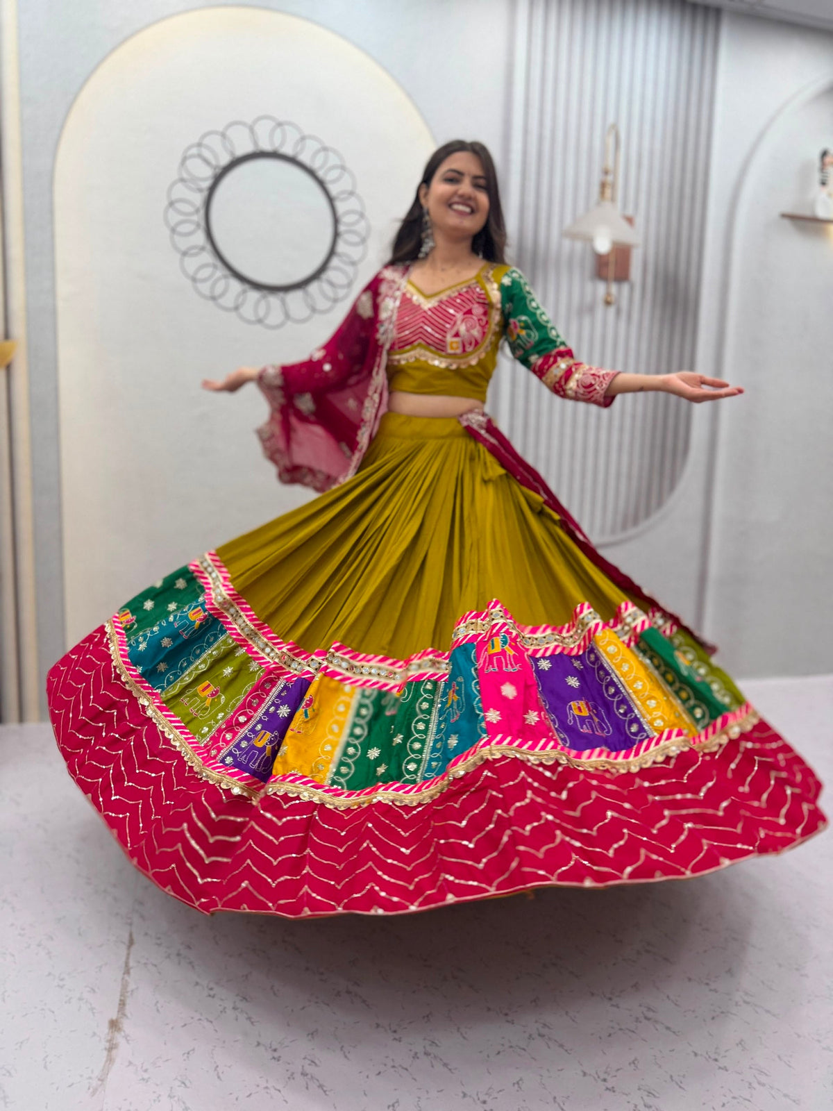 Yutika Pure Cotton Embroidery Lace Lehenga Choli