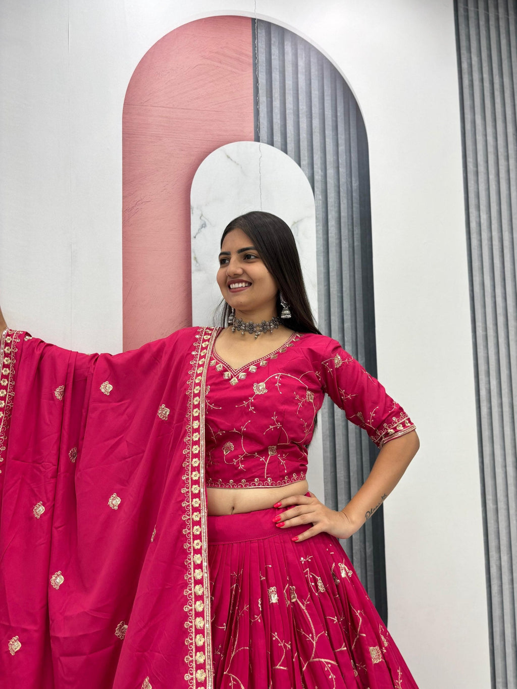 Mahira Crepe Silk Heavy Embroidery Lehenga Choli