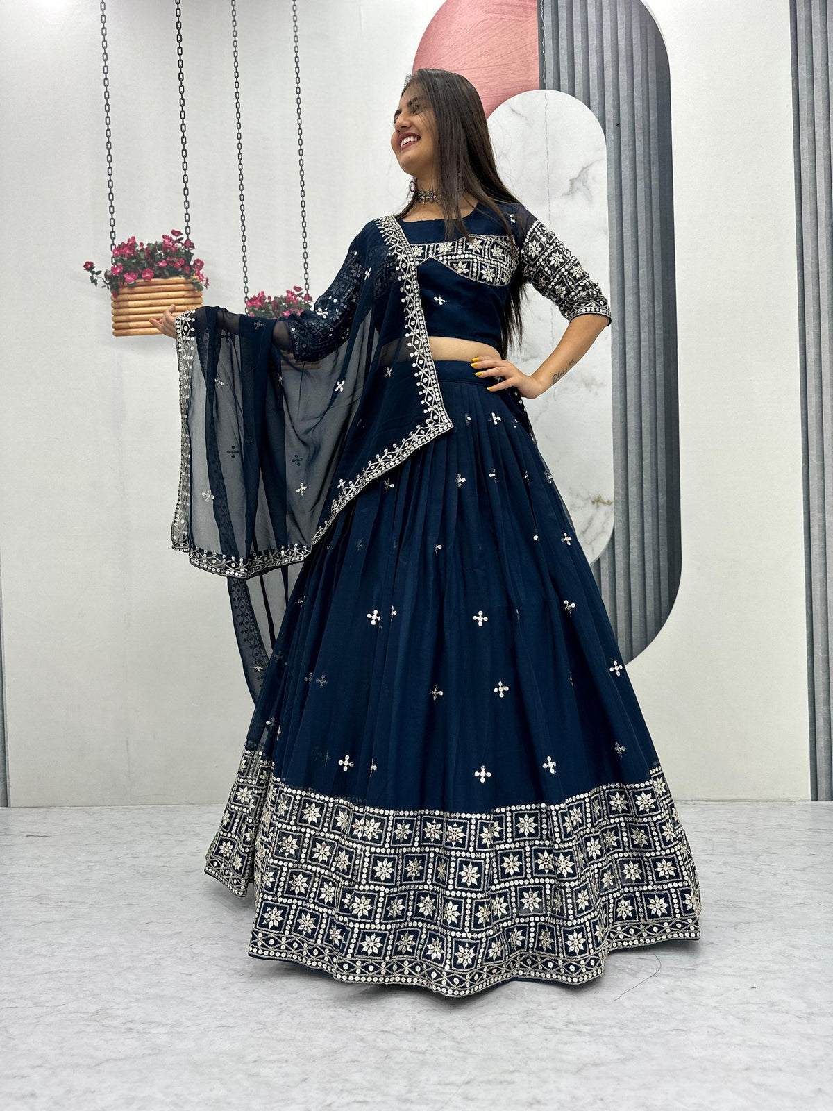 Anvika Fox Georgette Heavy Embroidery Lehenga Choli