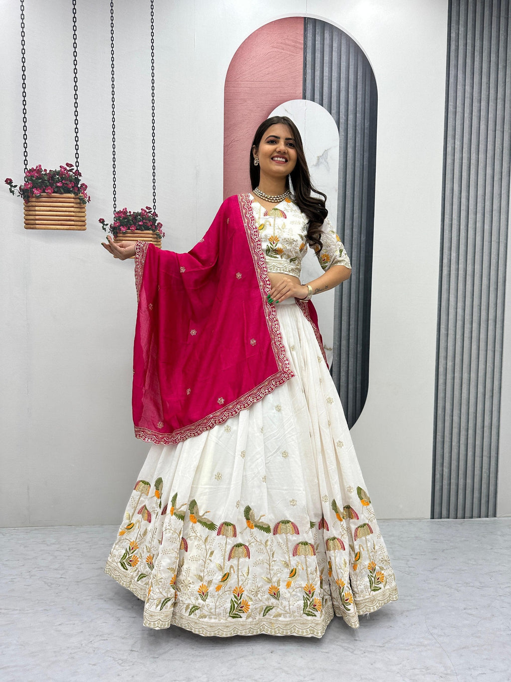Prishaana Vichitra Silk Heavy Embroidery Lehenga Choli