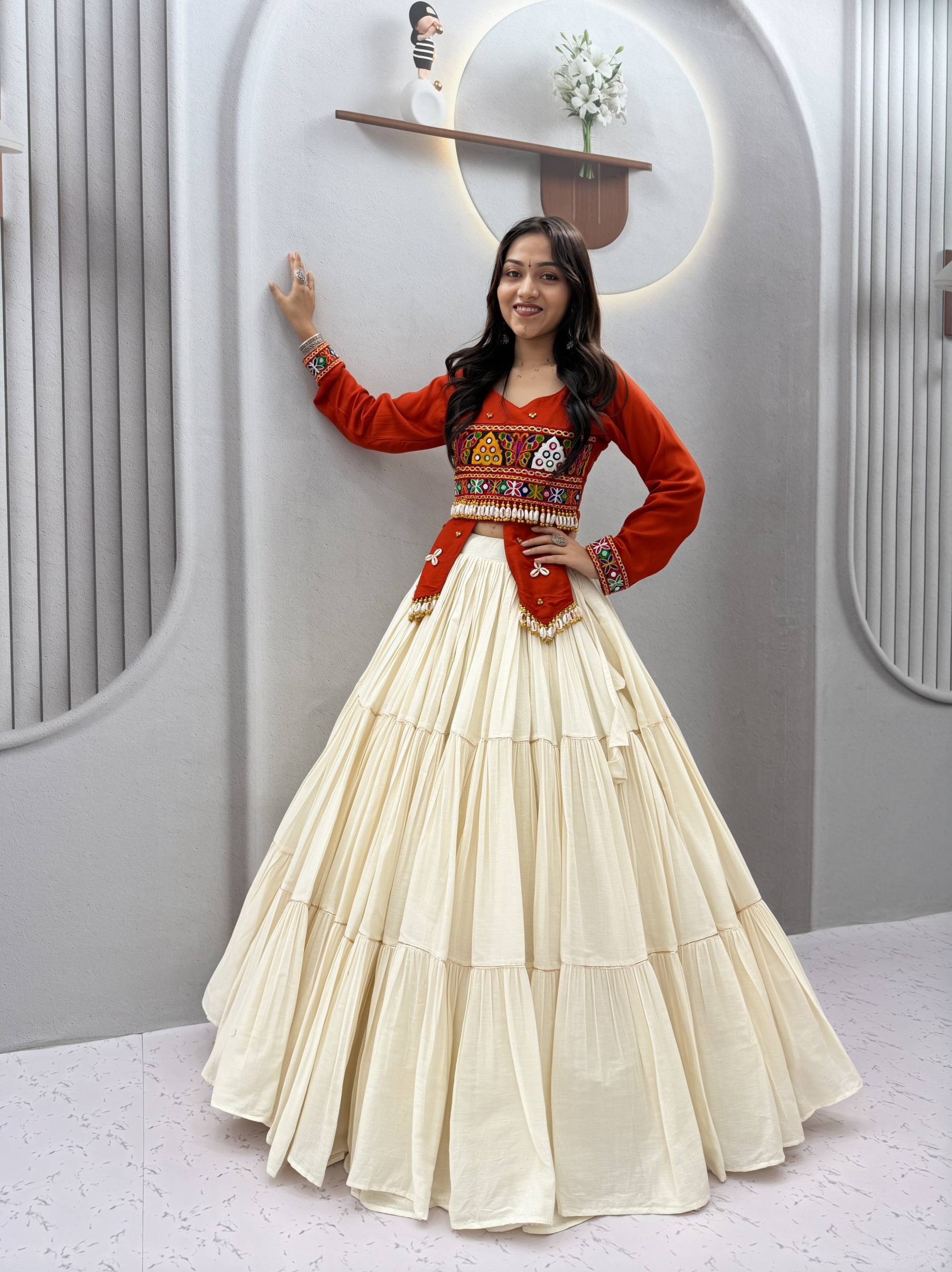Kavyaanshi Pure Cotton Kodi Gamthi Lehenga Choli