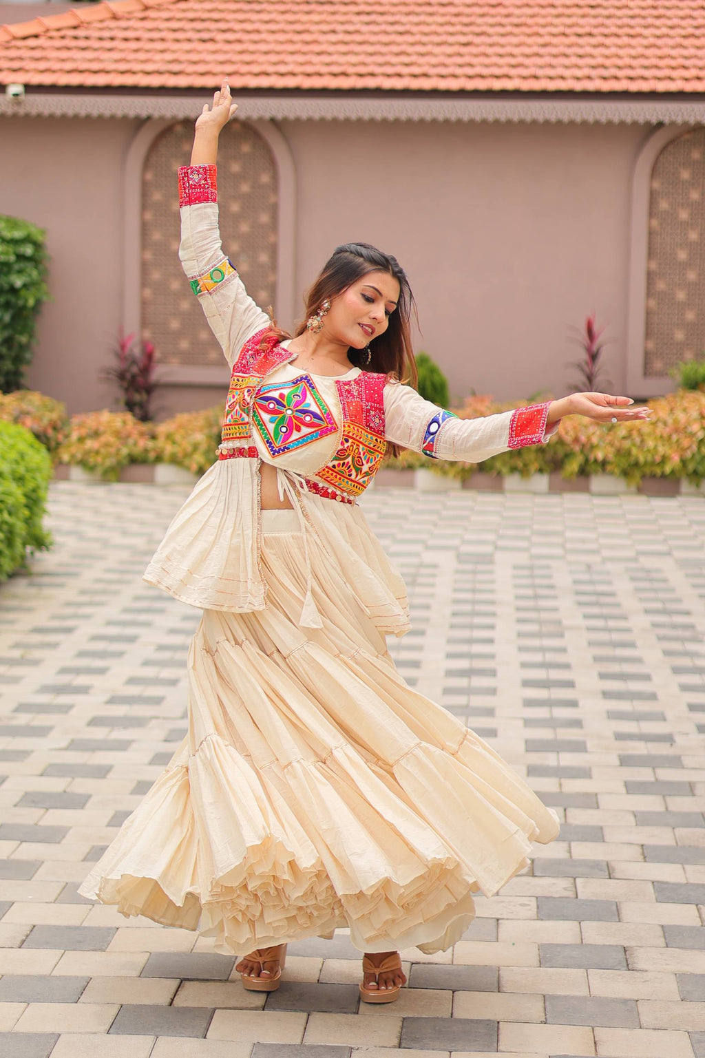 Anamika Pure Cotton Gamthi Work Lehenga Choli