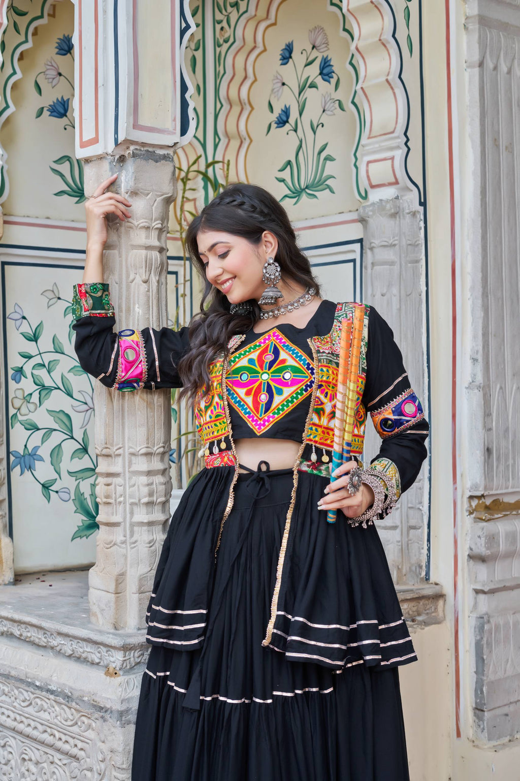 Mitali Pure Cotton Gamthi Work Lehenga Chol