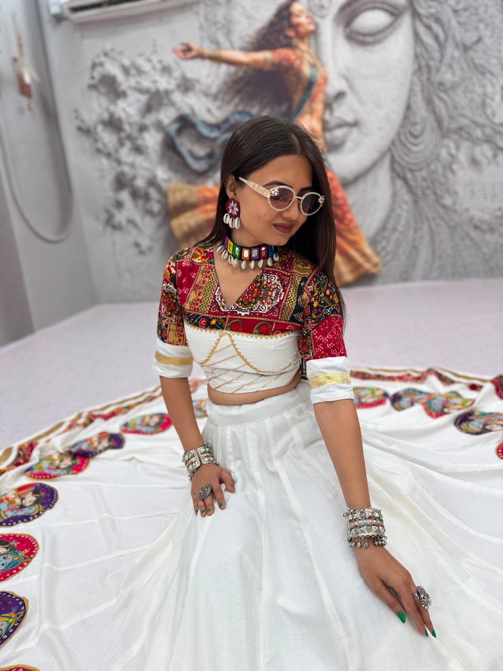 Eshita Pure Cotton Foil Print Position Print Lehenga Choli
