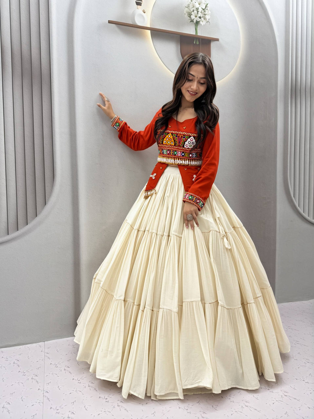 Kavyaanshi Pure Cotton Kodi Gamthi Lehenga Choli