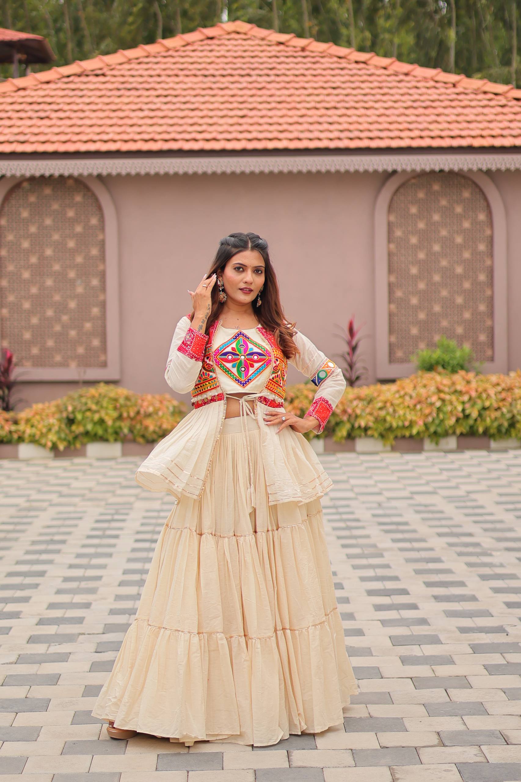 Anamika Pure Cotton Gamthi Work Lehenga Choli