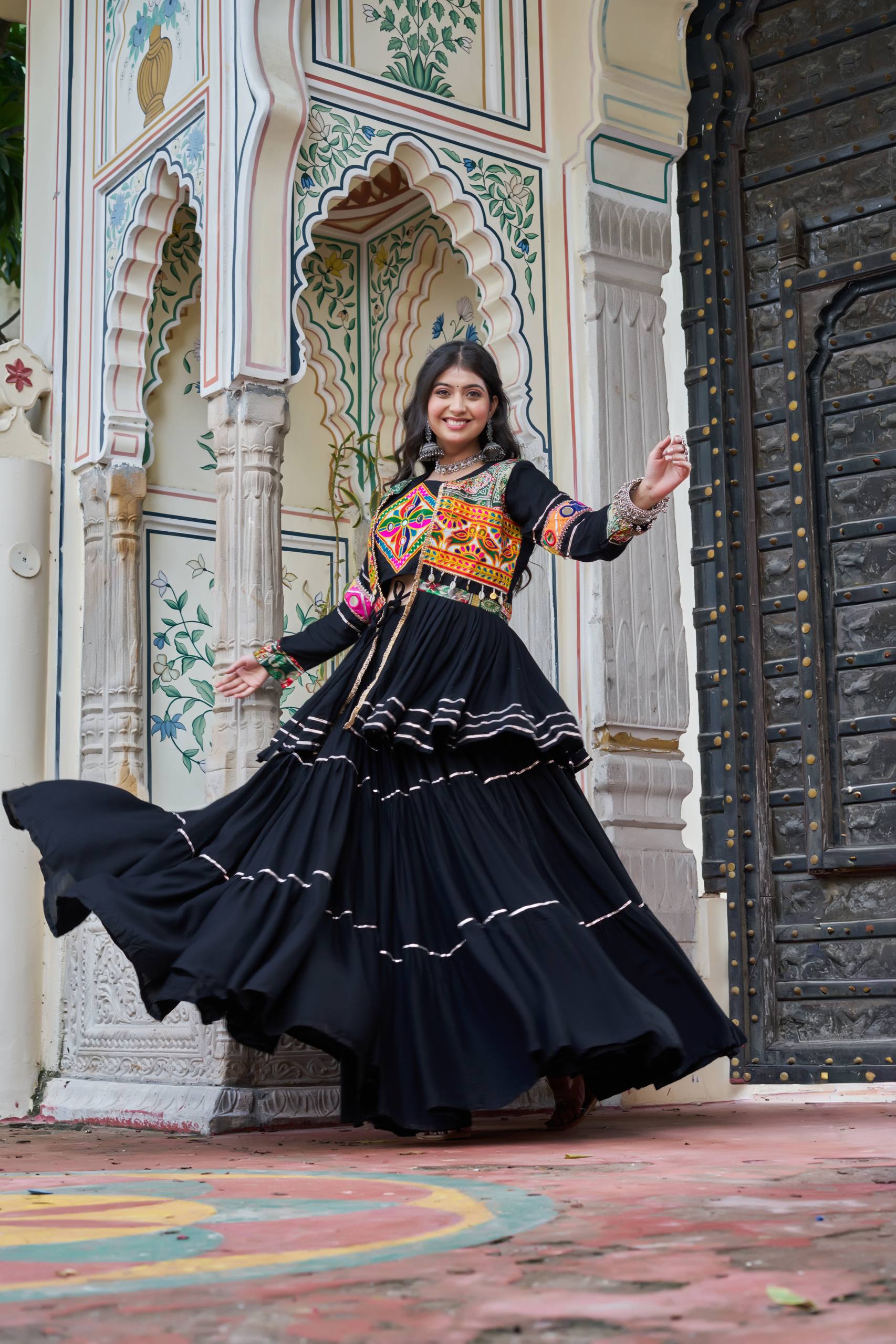 Mitali Pure Cotton Gamthi Work Lehenga Chol