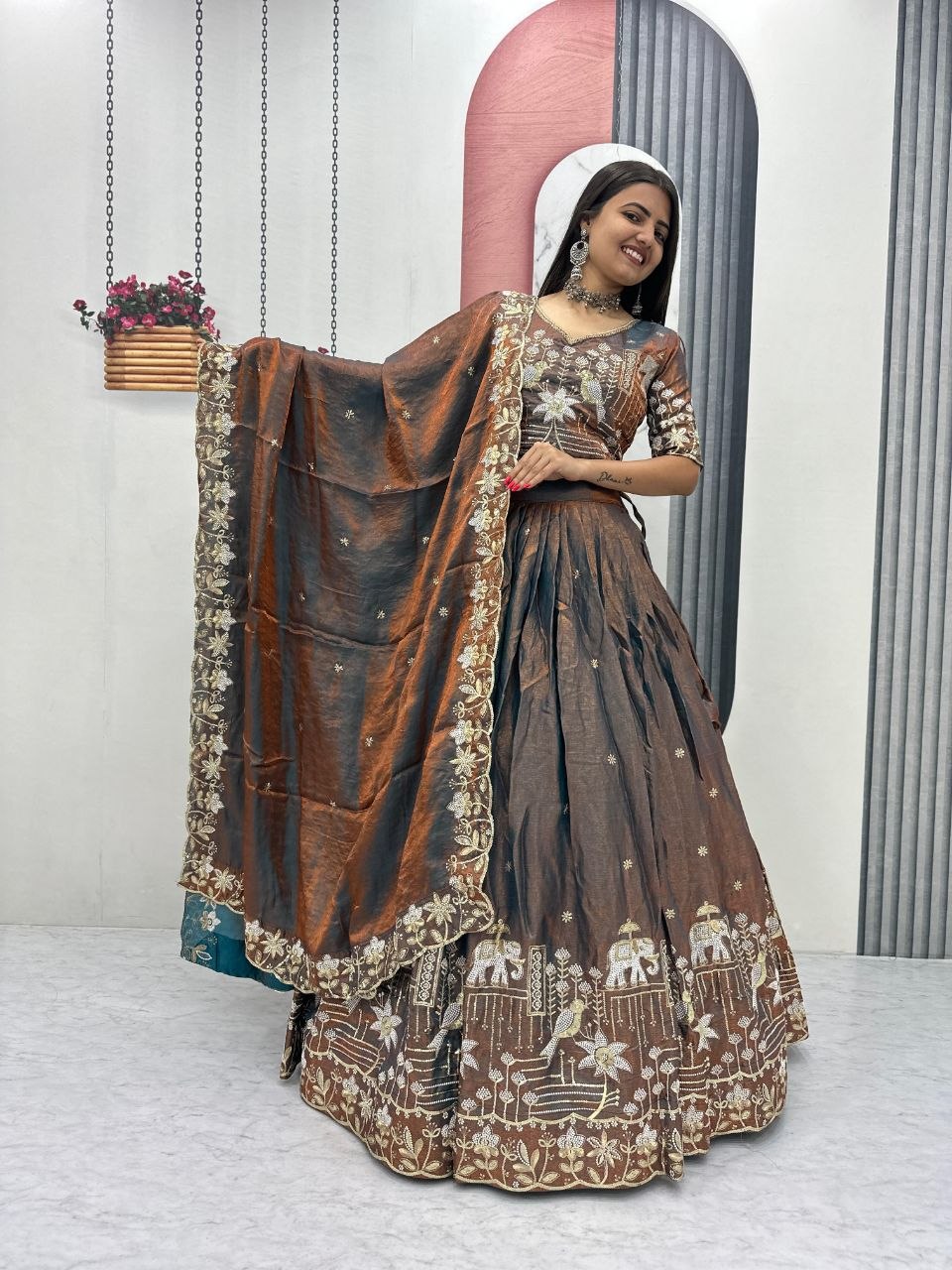 Zareen To Glass Silk Embroidery Lehenga Choli