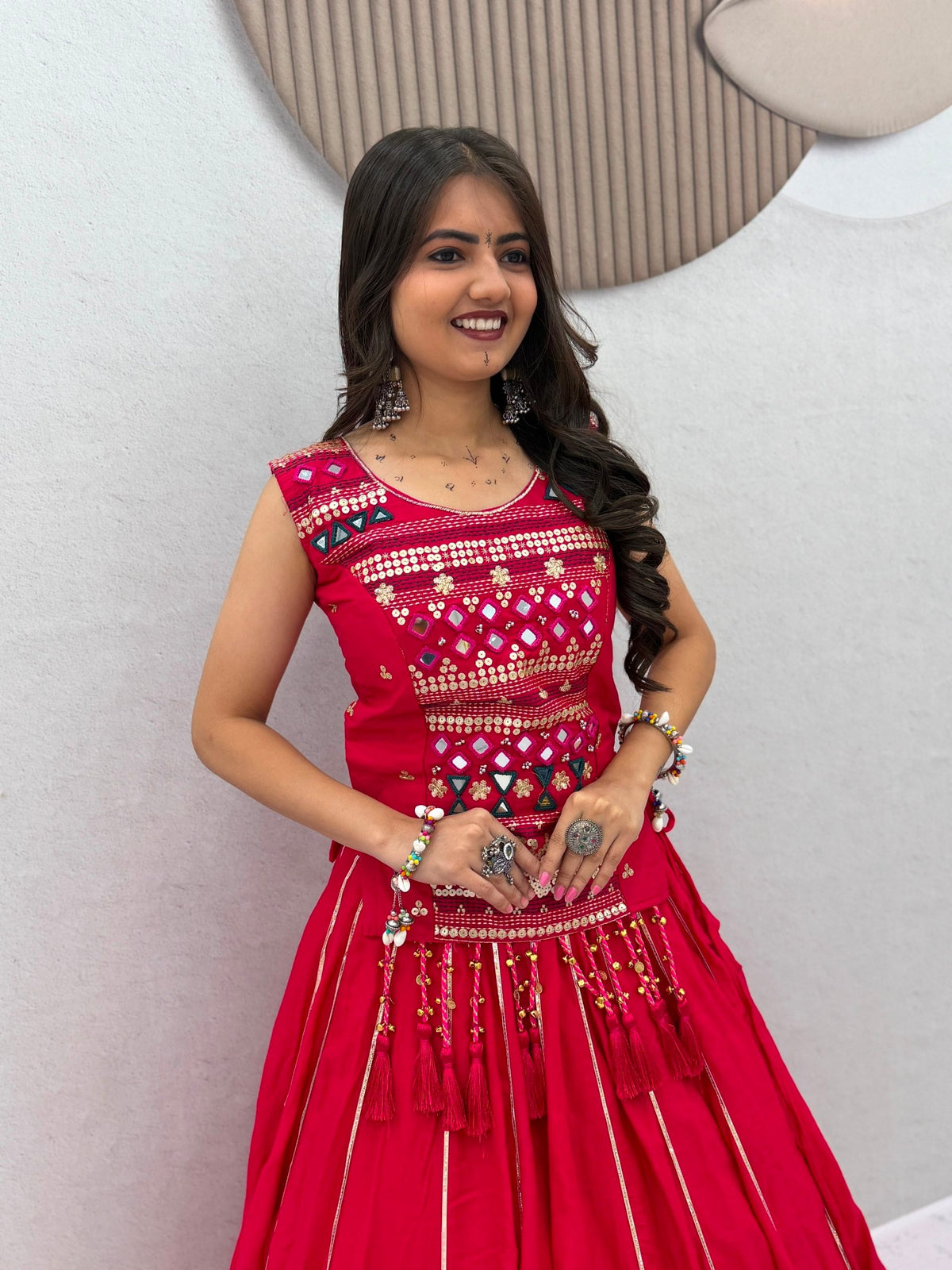 Arohi Pure Cotton Mirror Work Lehenga Choli