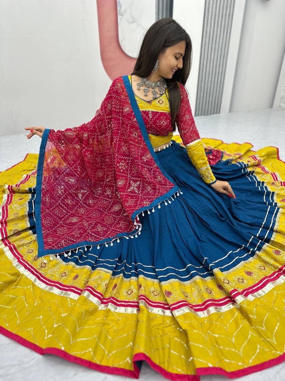 Meherika Riyon Cotton Embroidery Lace Lehenga Choli