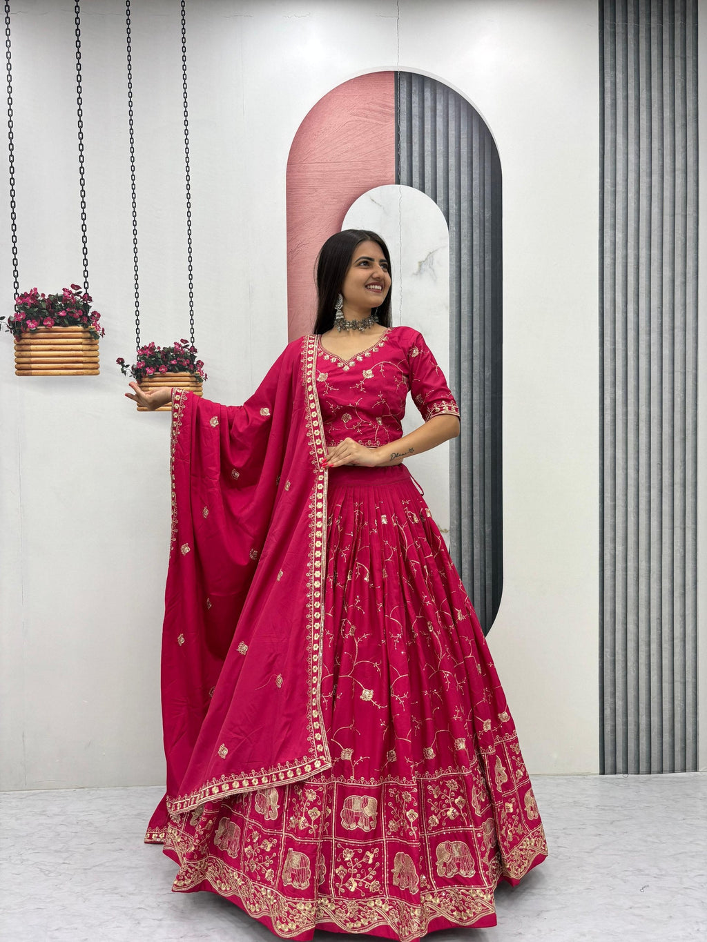 Mahira Crepe Silk Heavy Embroidery Lehenga Choli