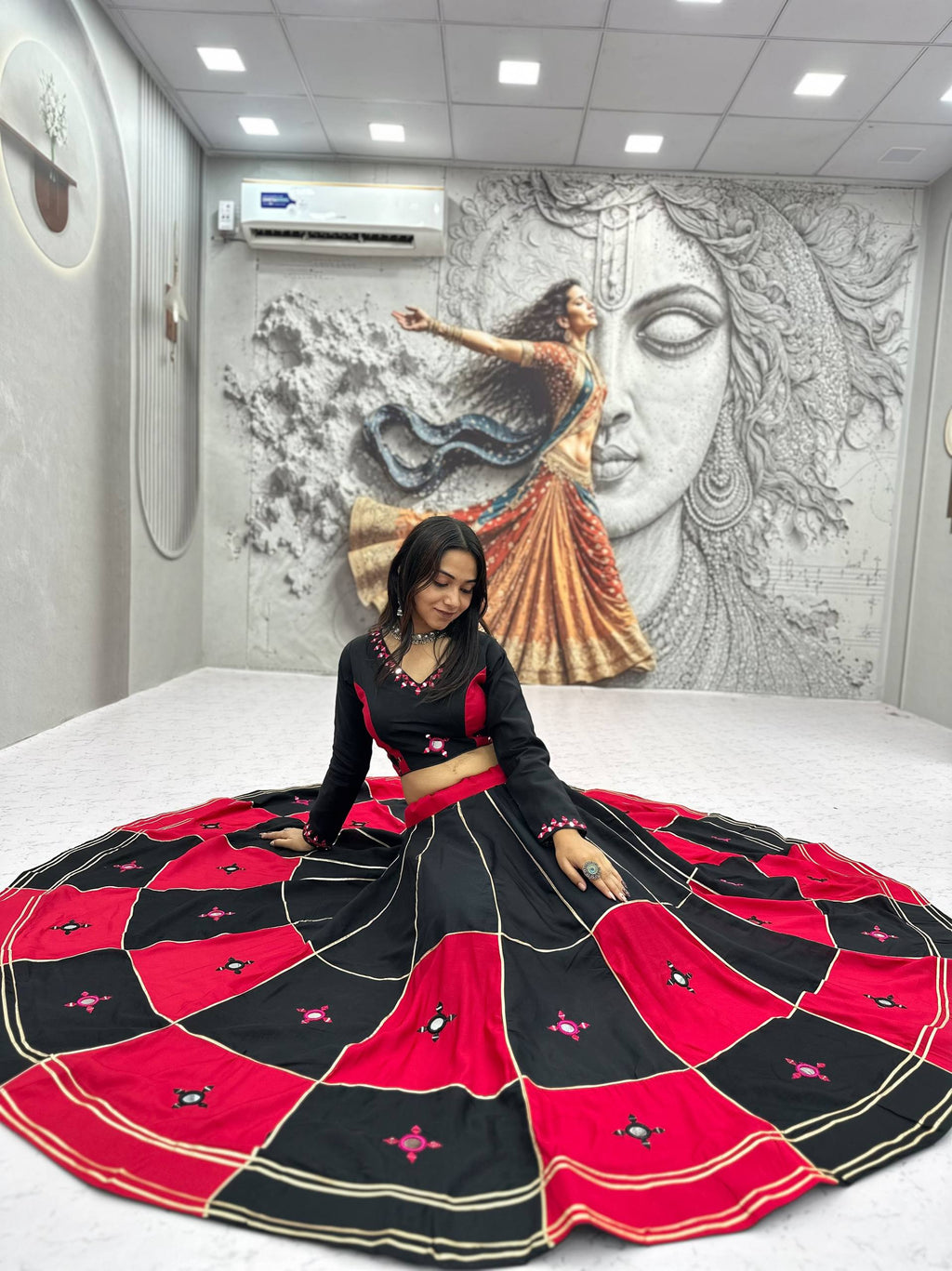 Ishani Pure Cotton Hand Mirror Lehenga Choli