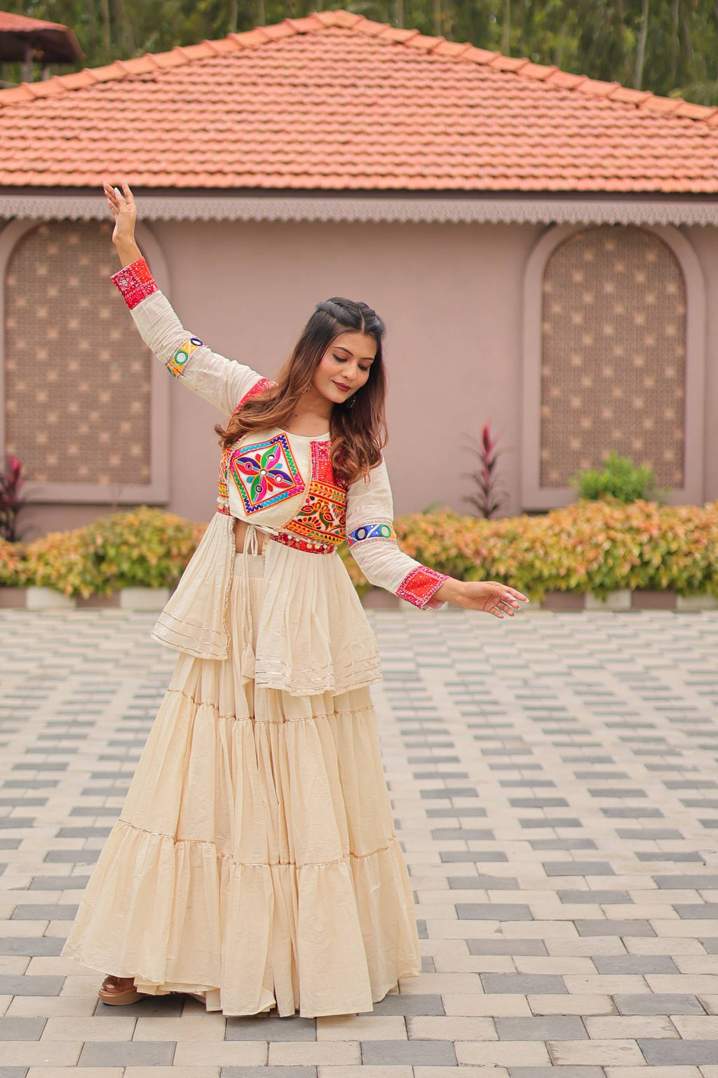 Anamika Pure Cotton Gamthi Work Lehenga Choli