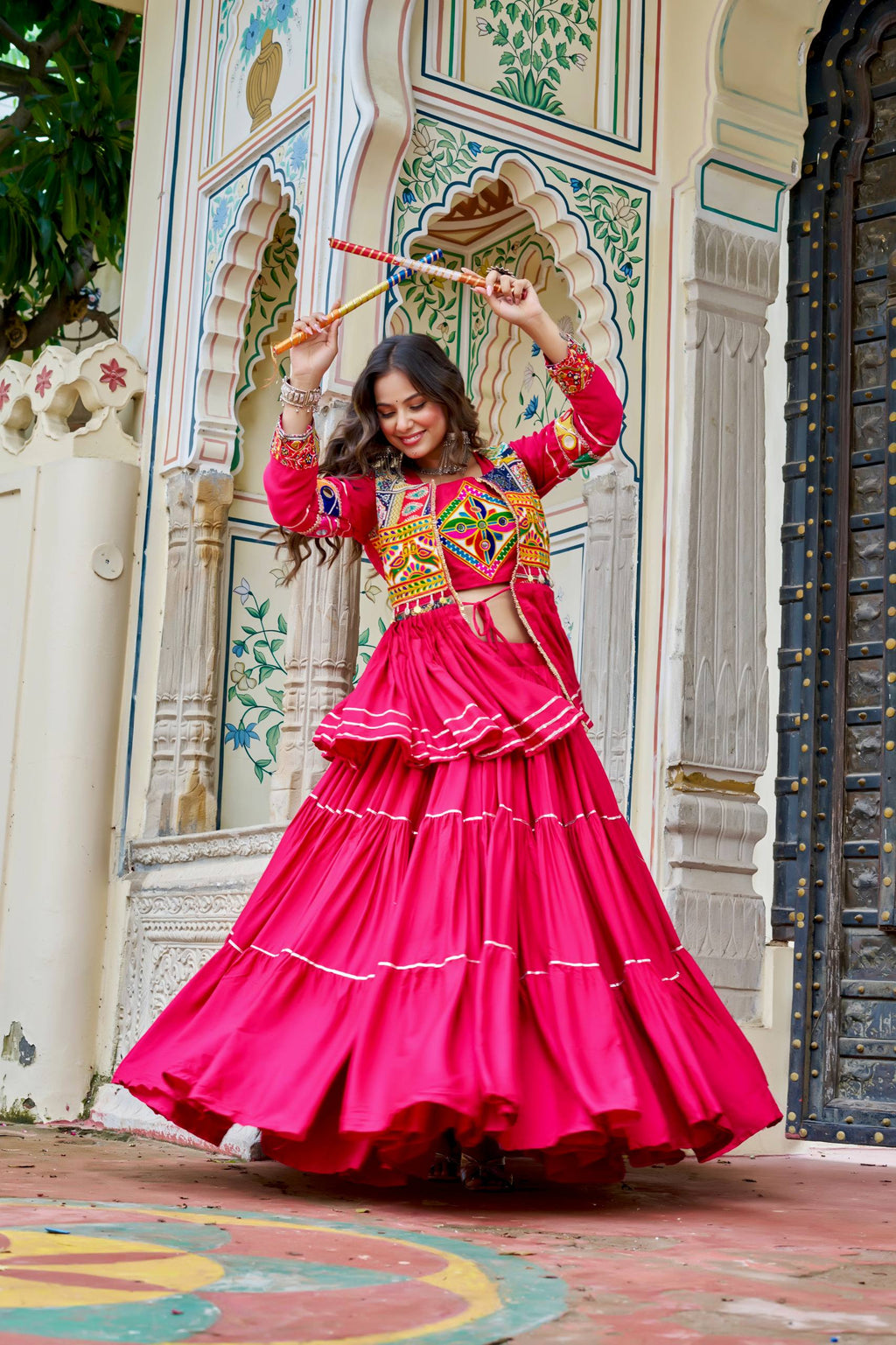 Mitali Pure Cotton Gamthi Work Lehenga Chol