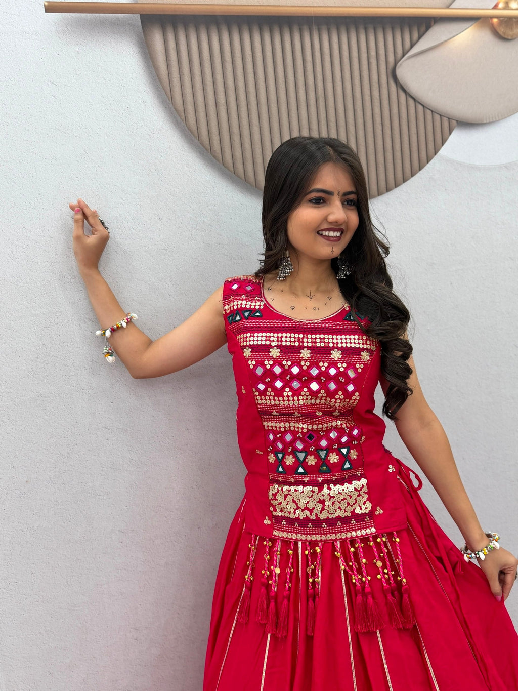Arohi Pure Cotton Mirror Work Lehenga Choli