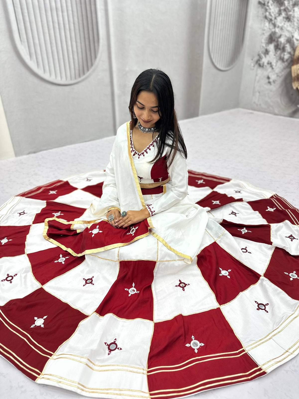 Ishani Pure Cotton Hand Mirror Lehenga Choli