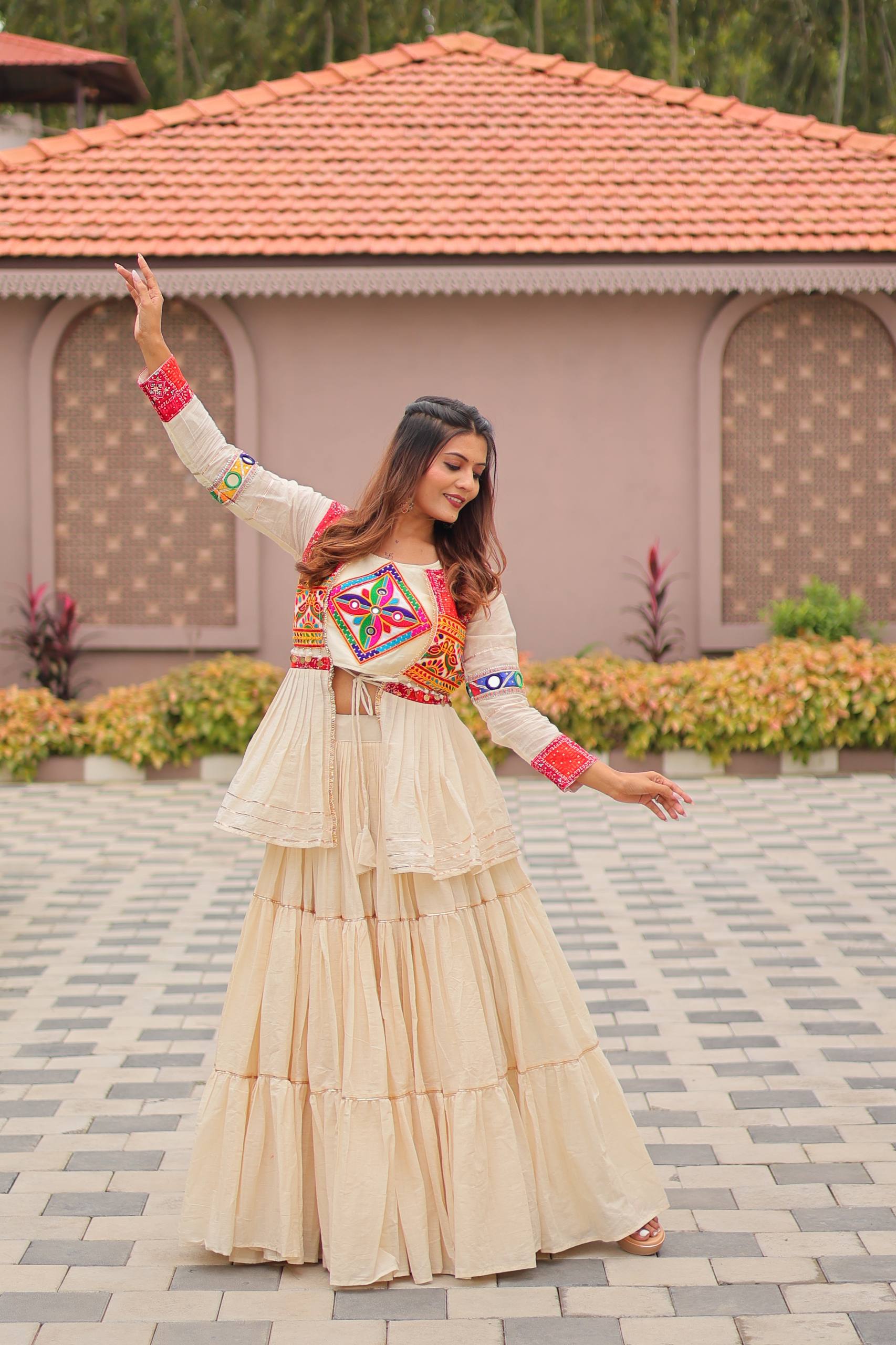 Anamika Pure Cotton Gamthi Work Lehenga Choli