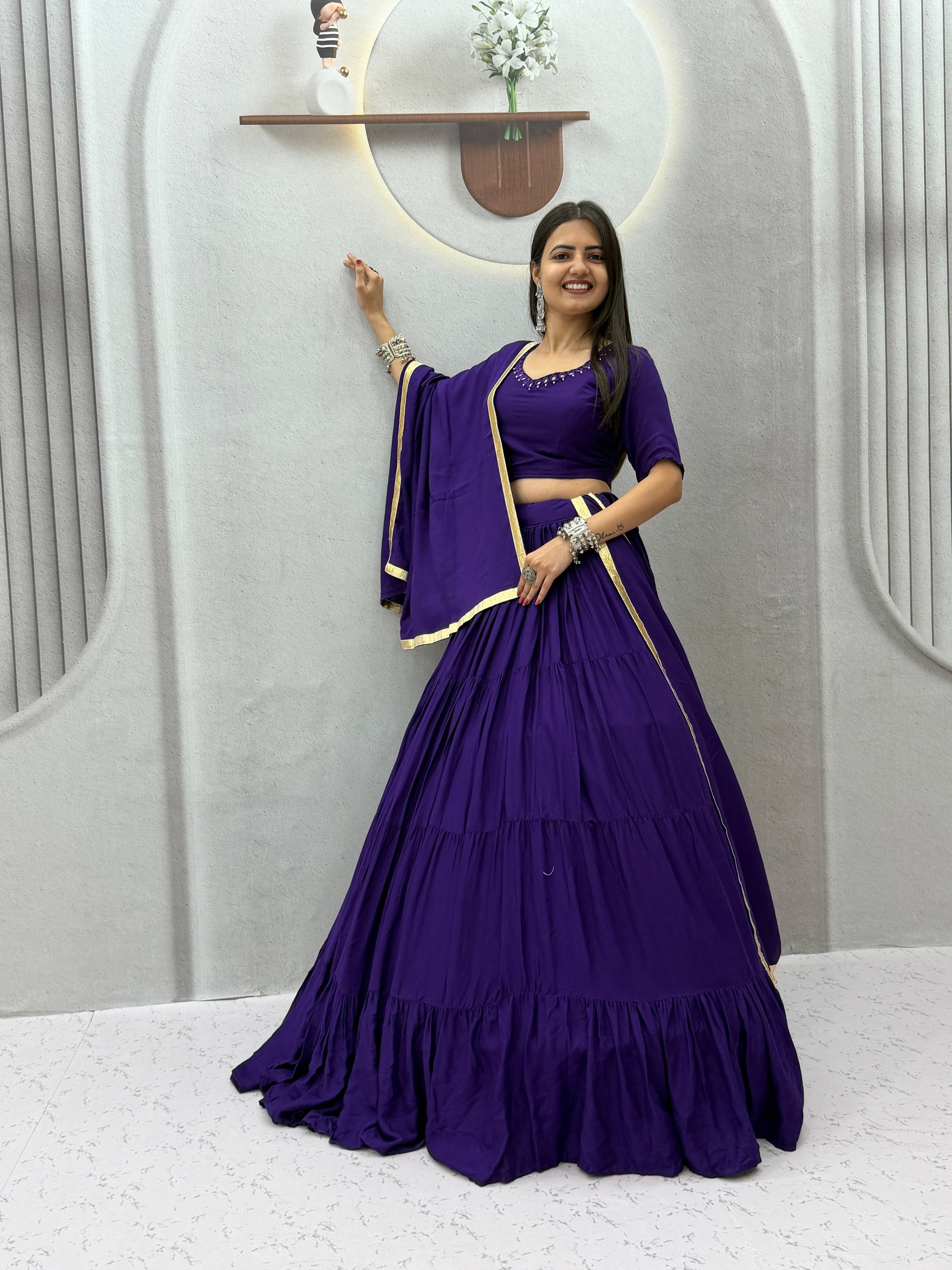 Niyara Rayon Cotton Mirror Work Lehenga Choli