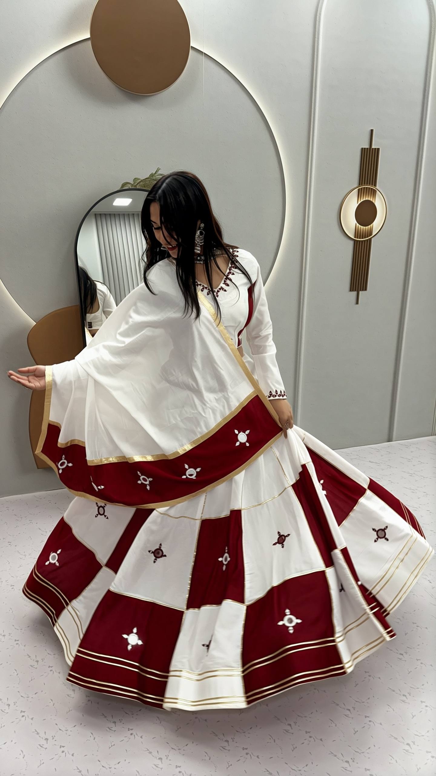Ishani Pure Cotton Hand Mirror Lehenga Choli