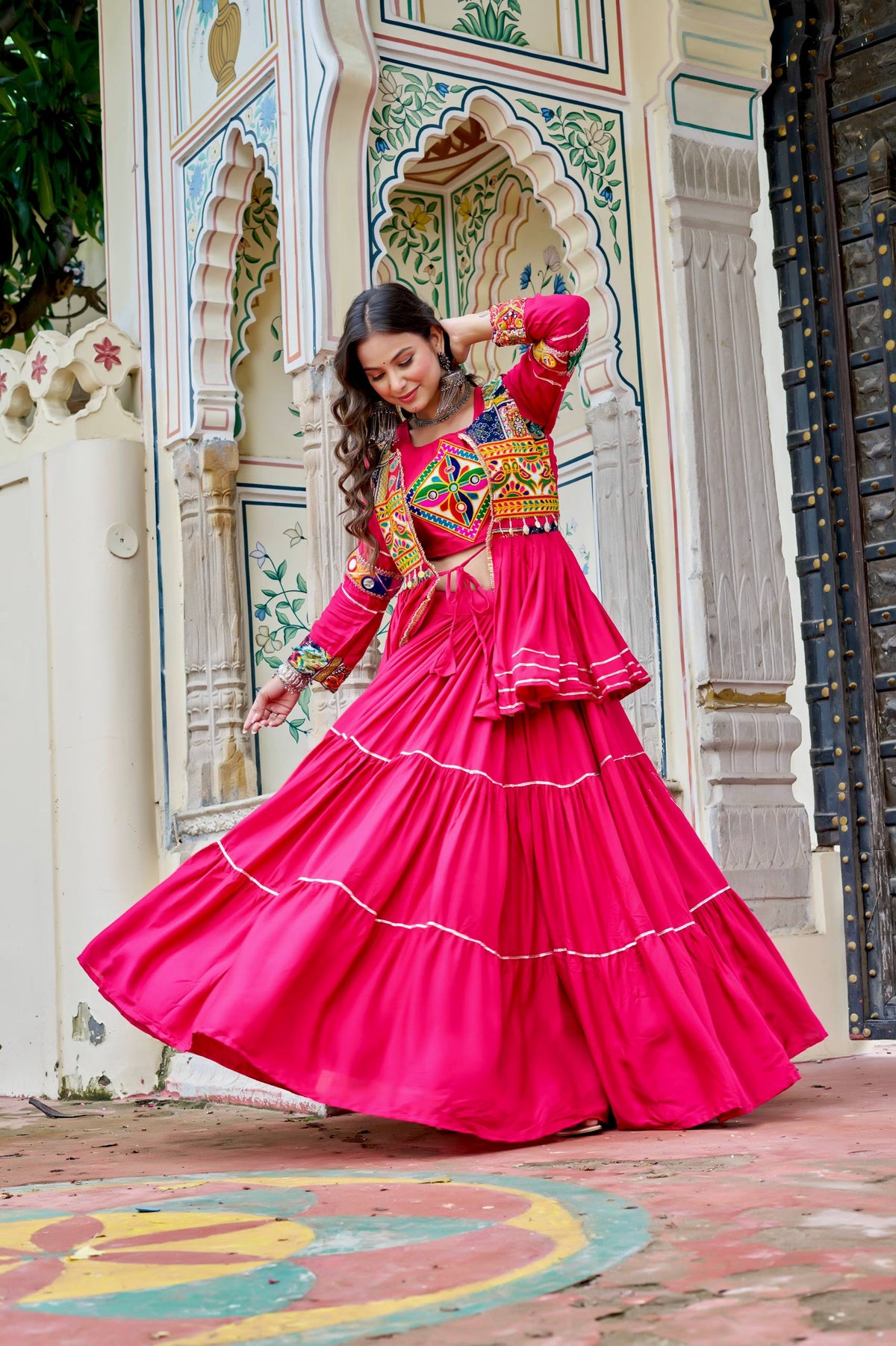 Mitali Pure Cotton Gamthi Work Lehenga Chol