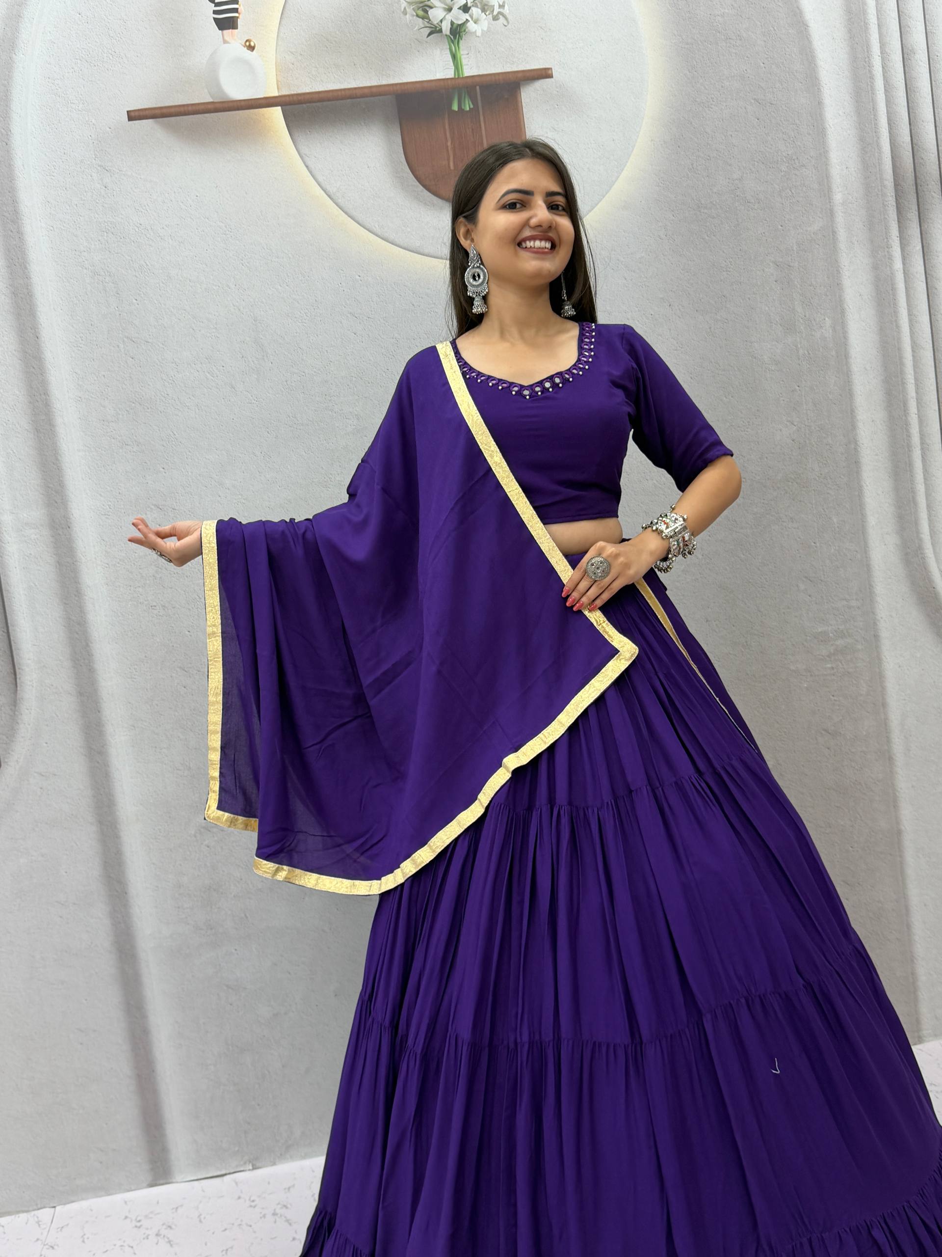 Niyara Rayon Cotton Mirror Work Lehenga Choli