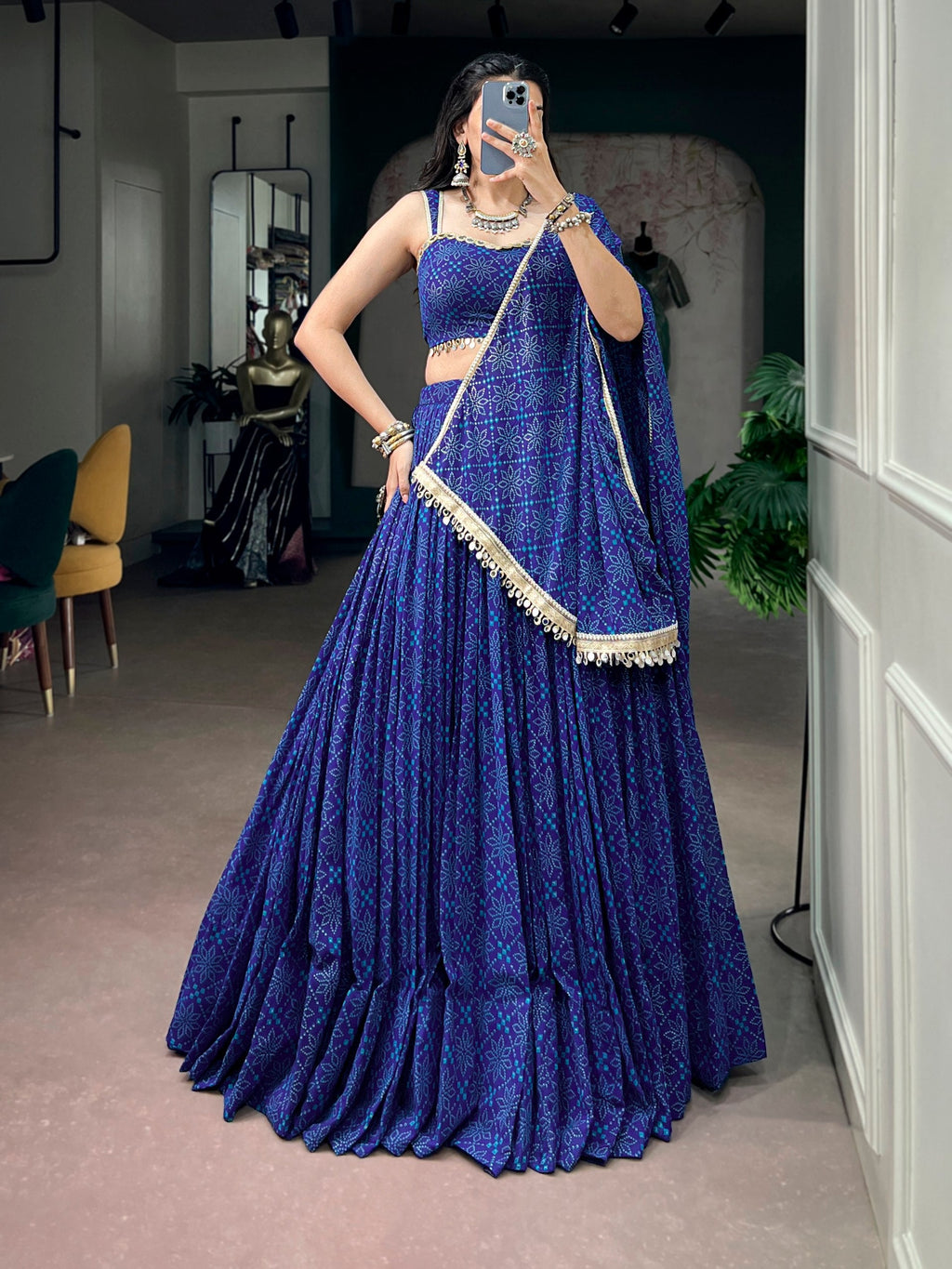 Anaya Royal Blue Georgette Lehenga