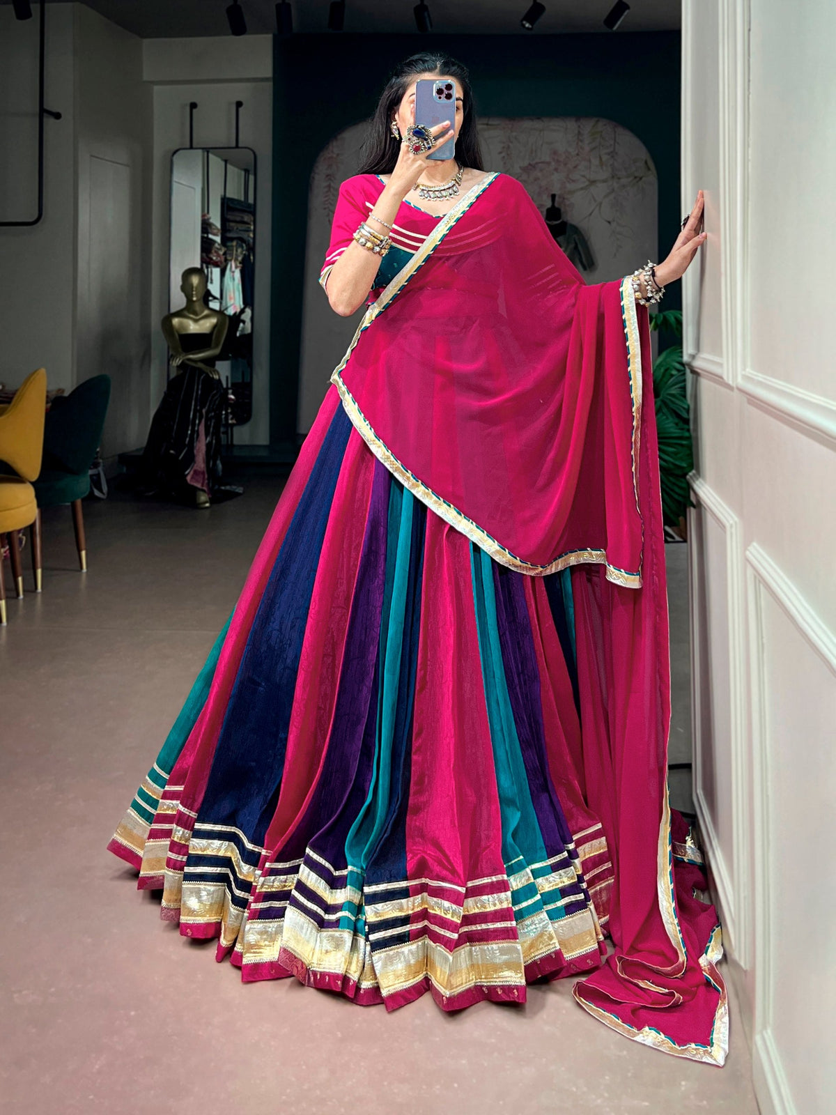 Anaya Chinon Gotta Patti Lehenga Choli