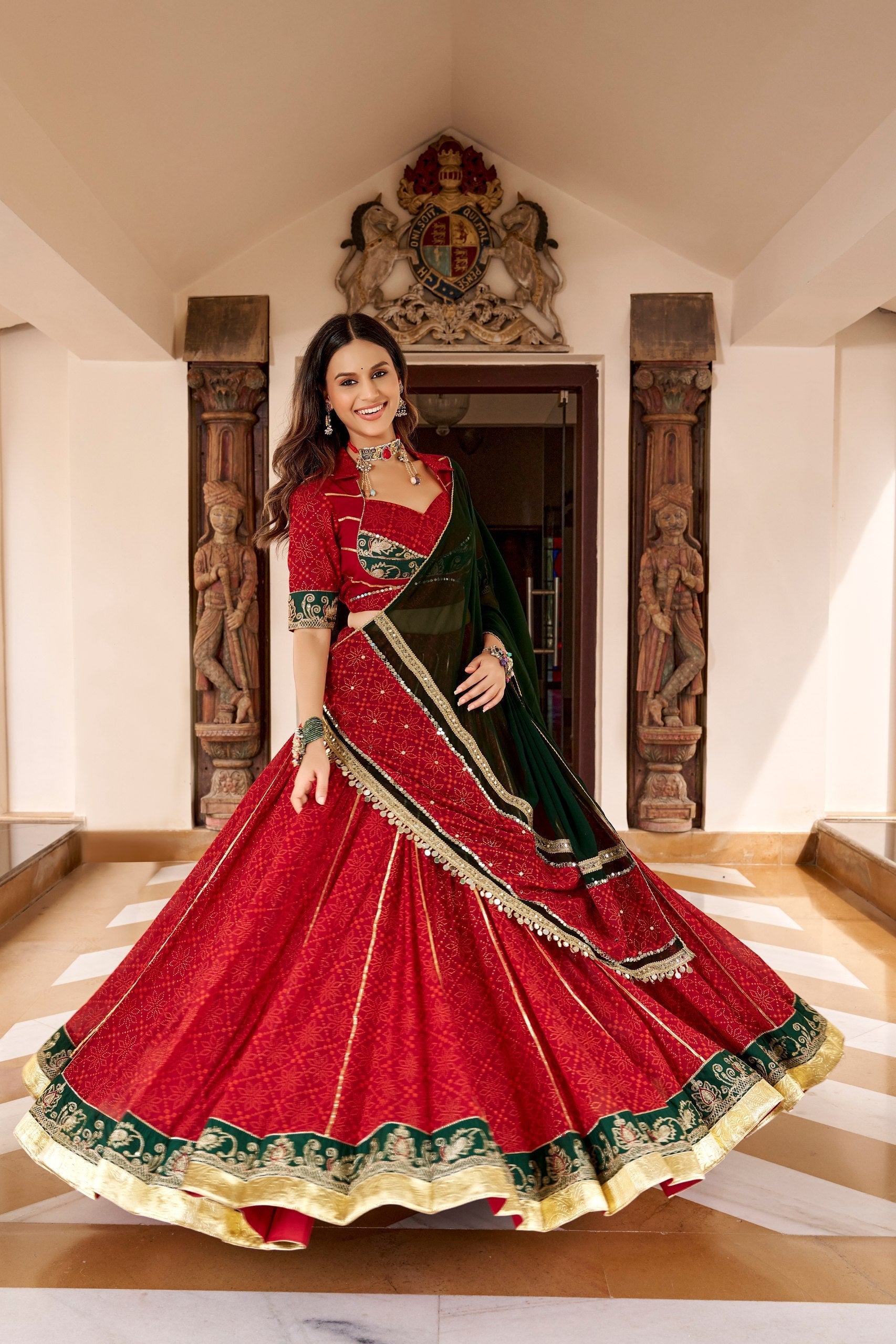 Shanaya Georgette Bandhej Lehenga Choli