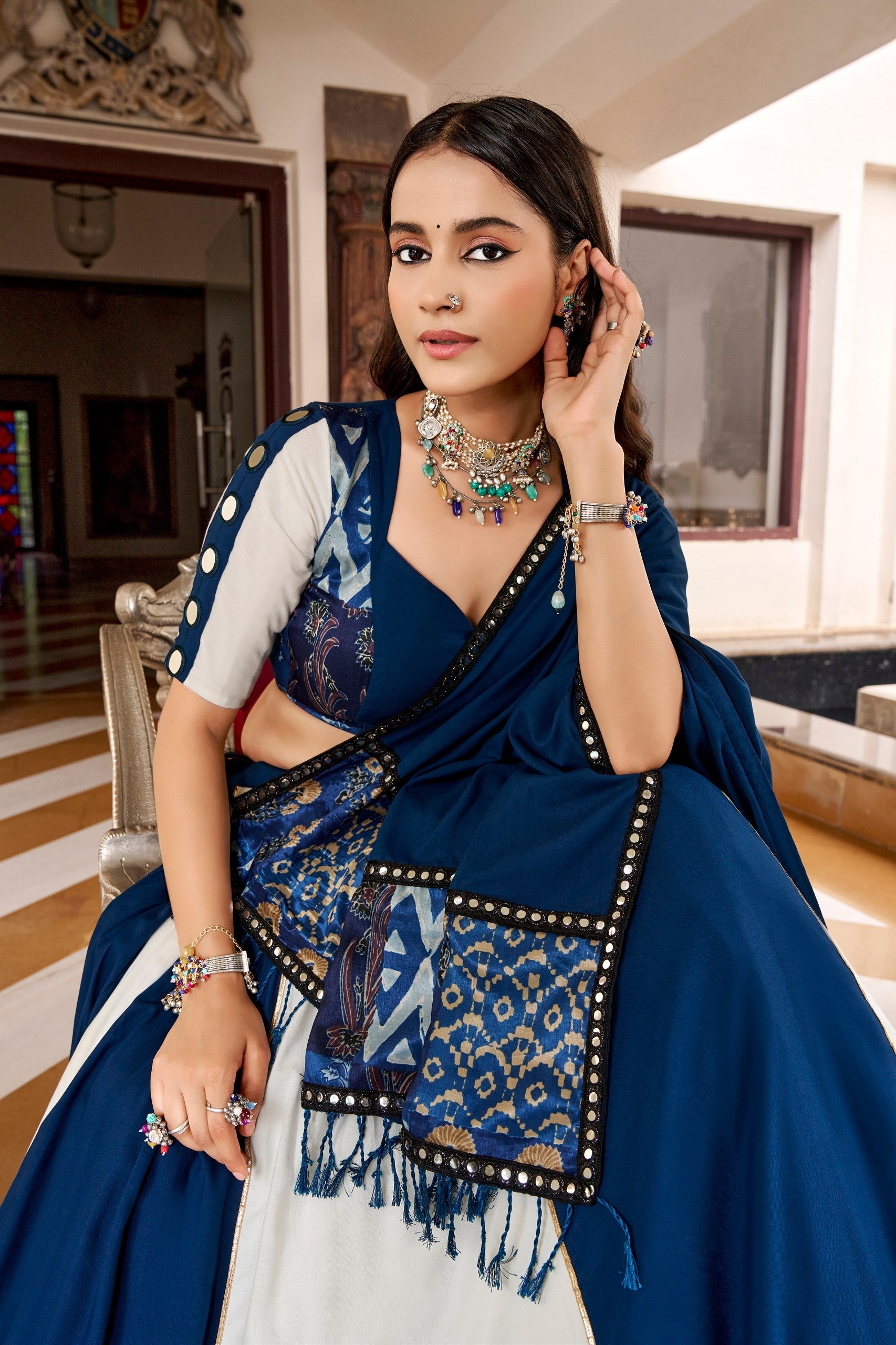 Arohi Rayon Mirror Lace Lehenga Choli