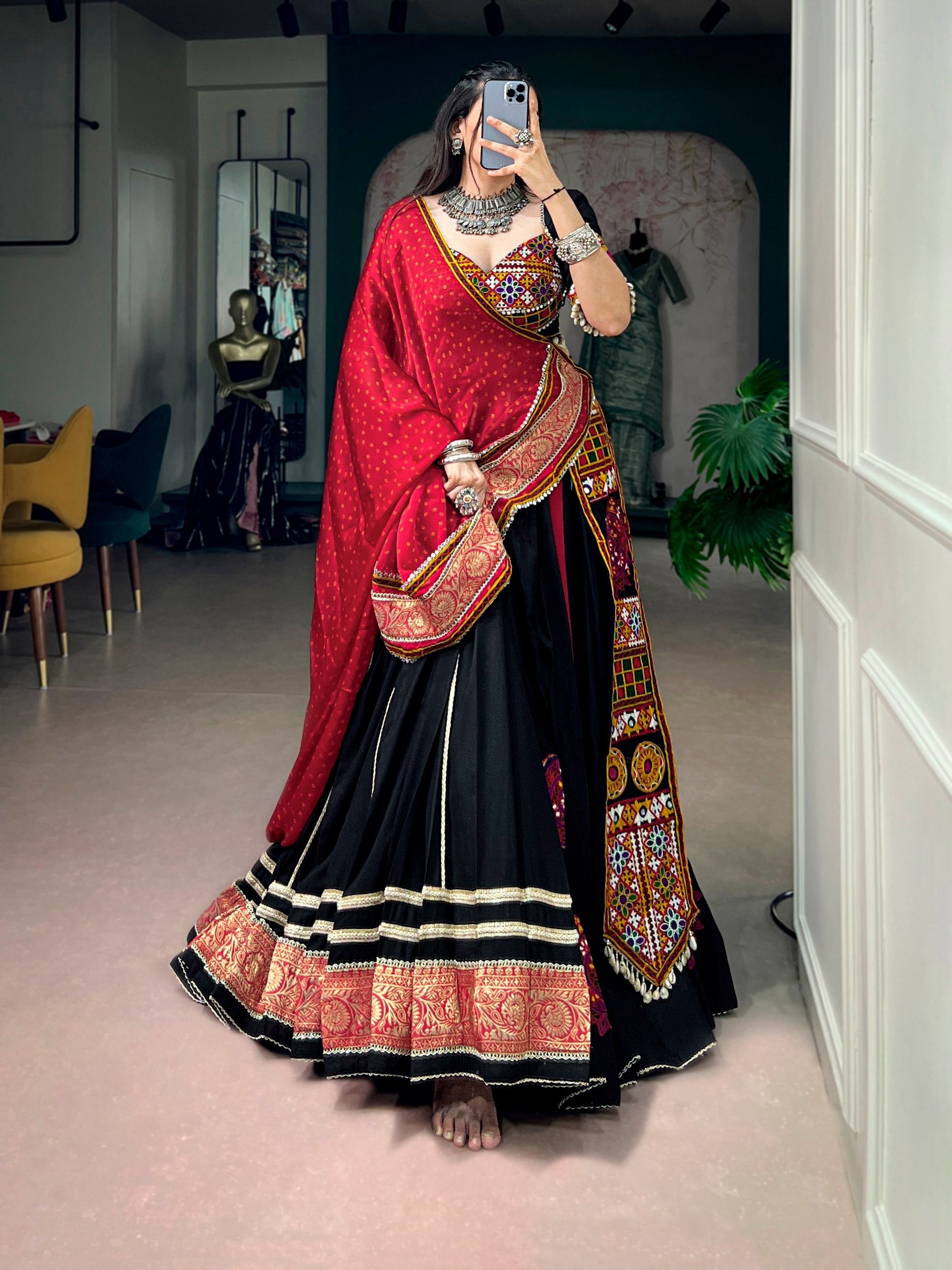 Aashvi Rayon Kutchi Embroidery Lehenga Choli
