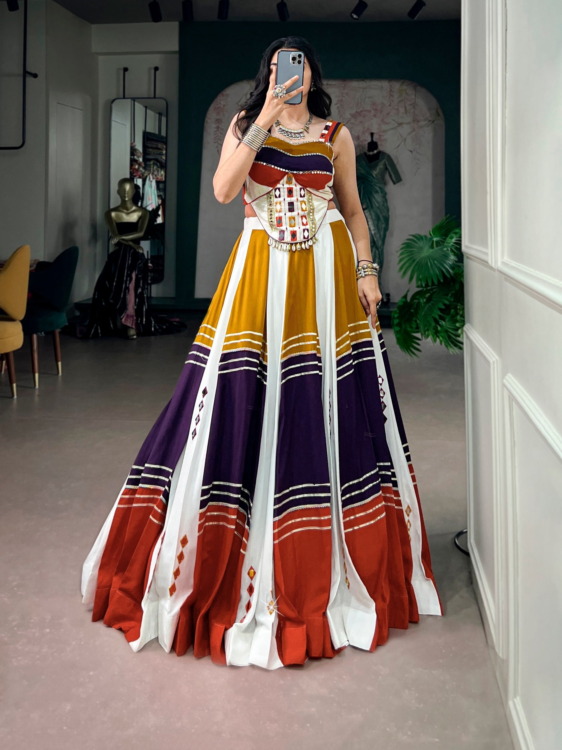Navya Rayon Mirror Work Lehenga Choli