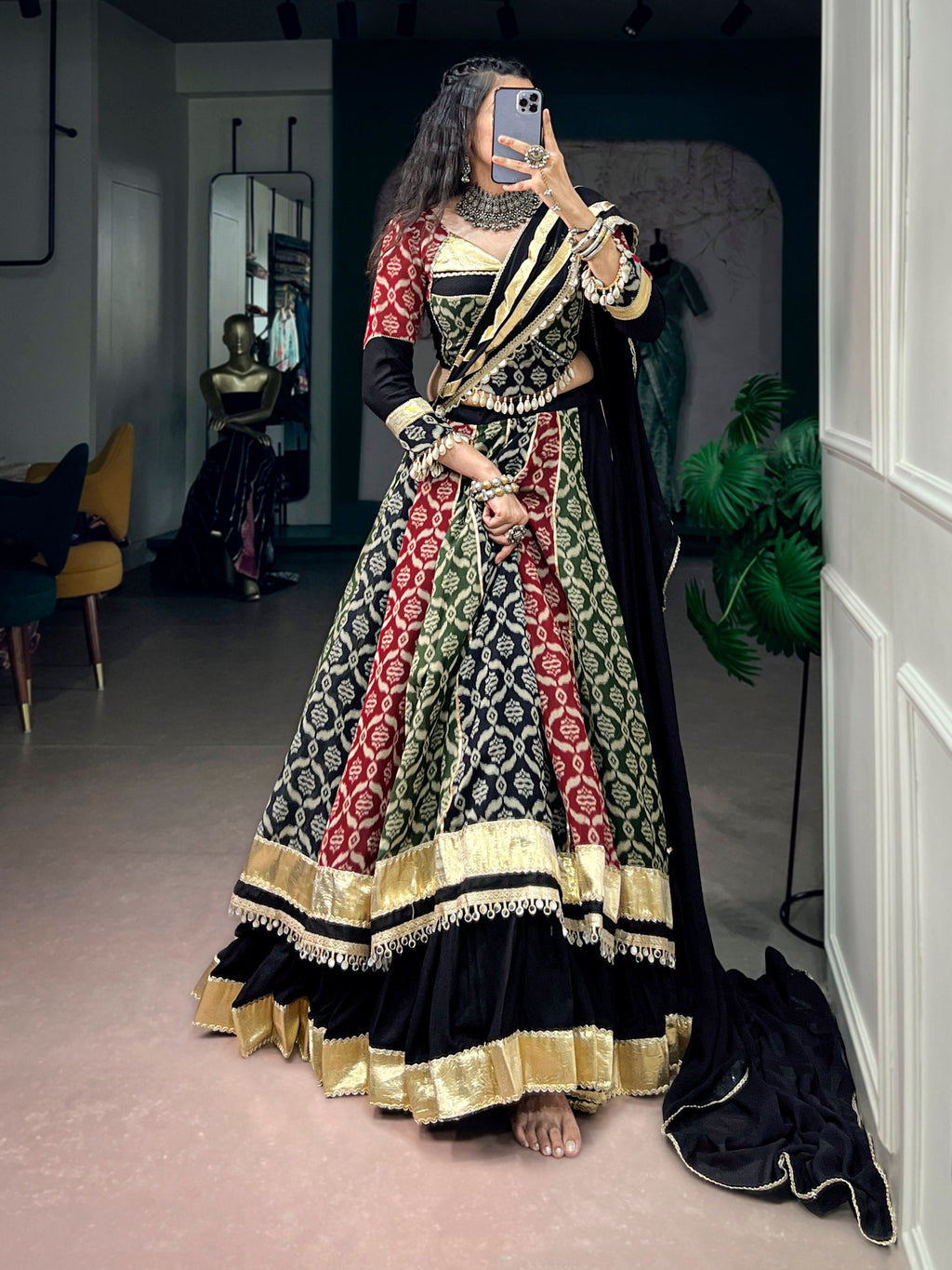 Aaradhya Rayon Heritage Print Lehenga Choli
