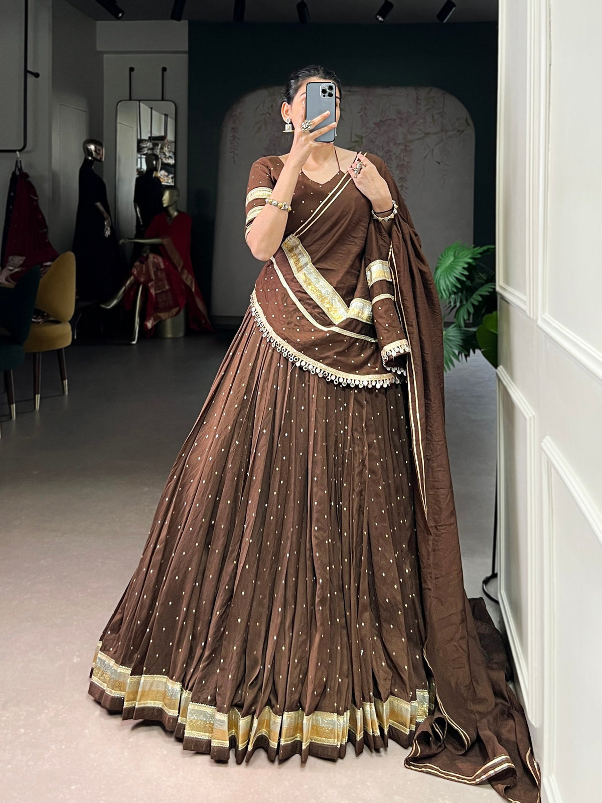 Kavya Pure Chanderi Zari Weaving Lehenga Choli