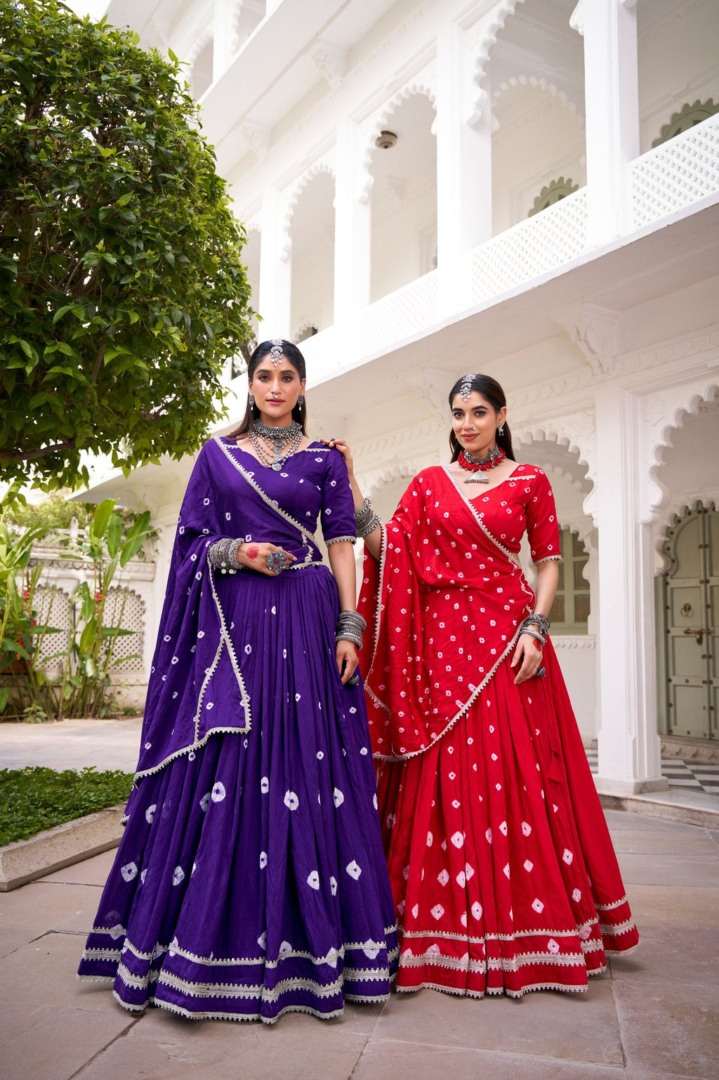 Diya Pure Chanderi Bandhej Lehenga Choli