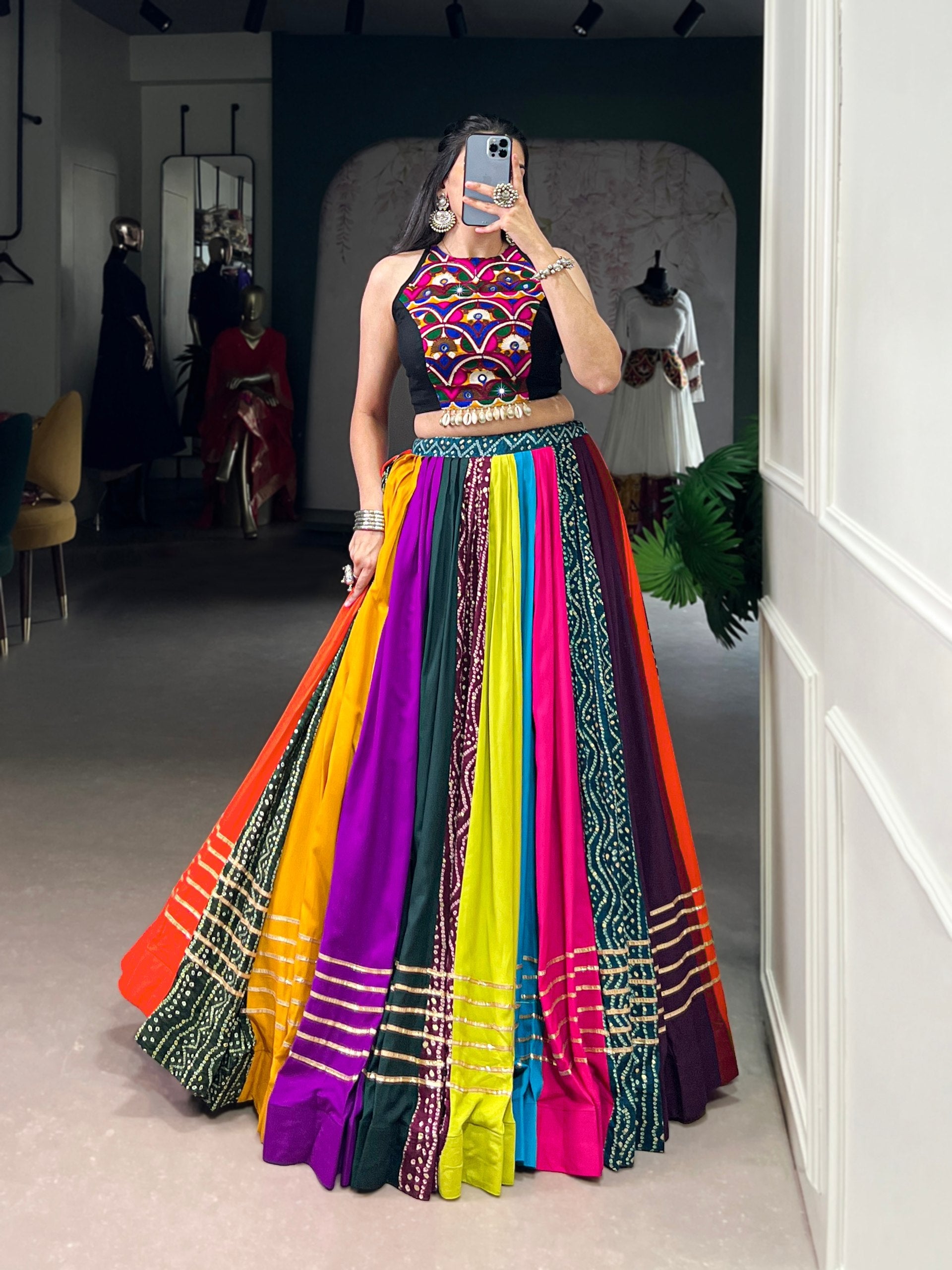 Pihu Rayon Printed Gota Patti Lehenga Choli