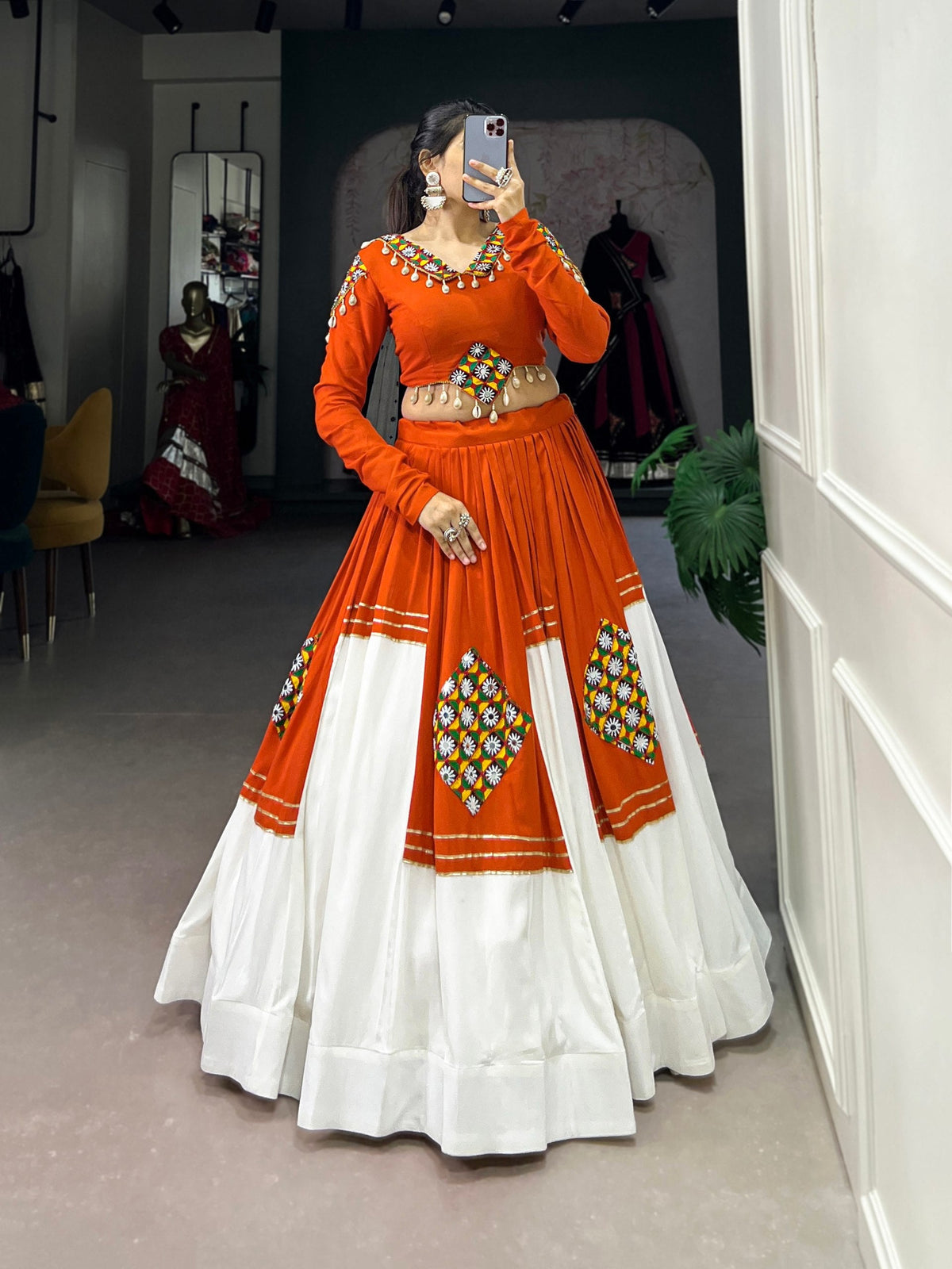 Ira Rayon Gamthi Patch Work Lehenga Choli