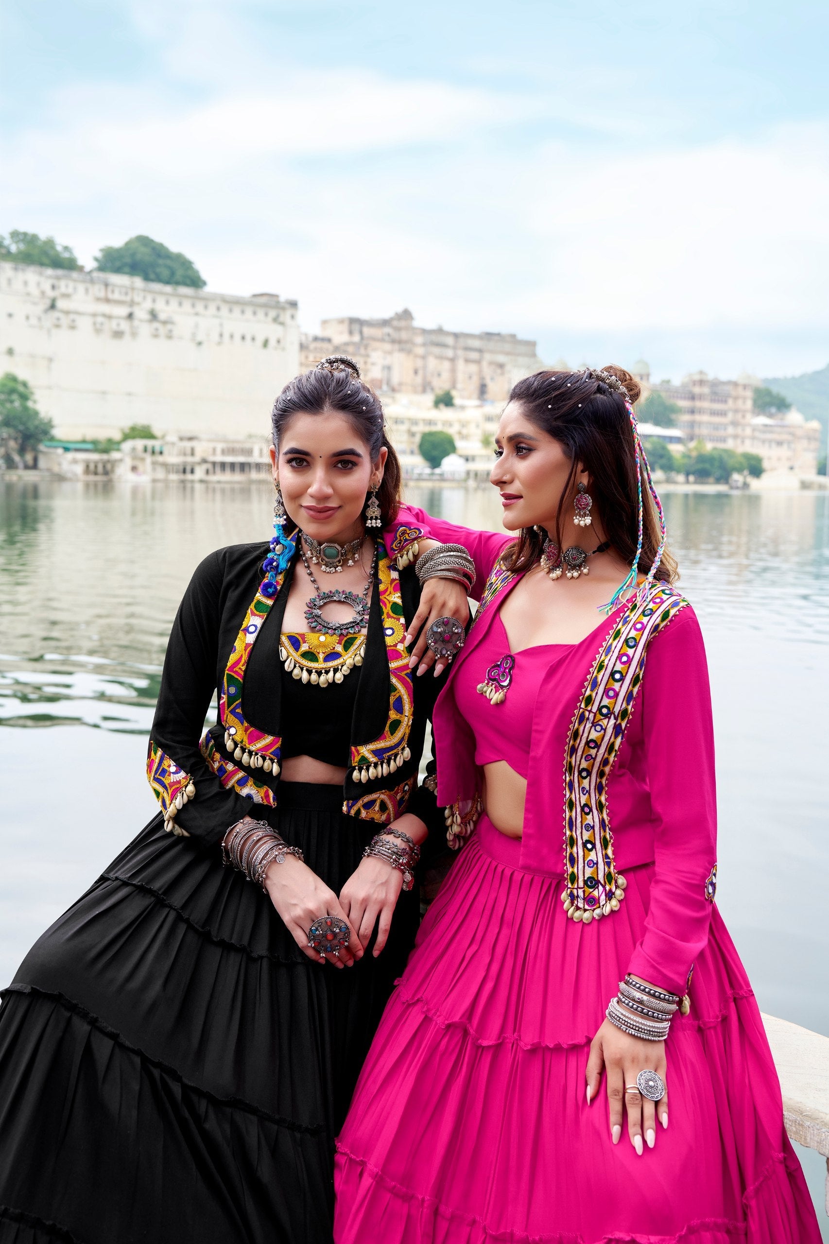 Lavanya Rayon Gamthi Mirror Jacket Lehenga Choli