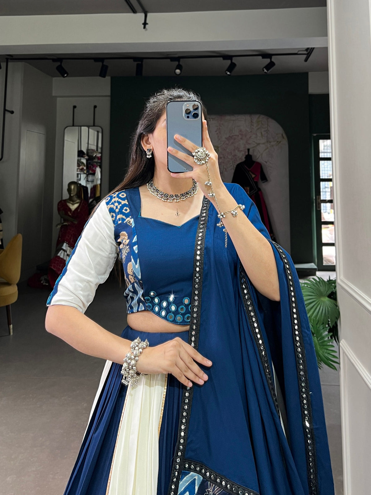 Arohi Rayon Mirror Lace Lehenga Choli