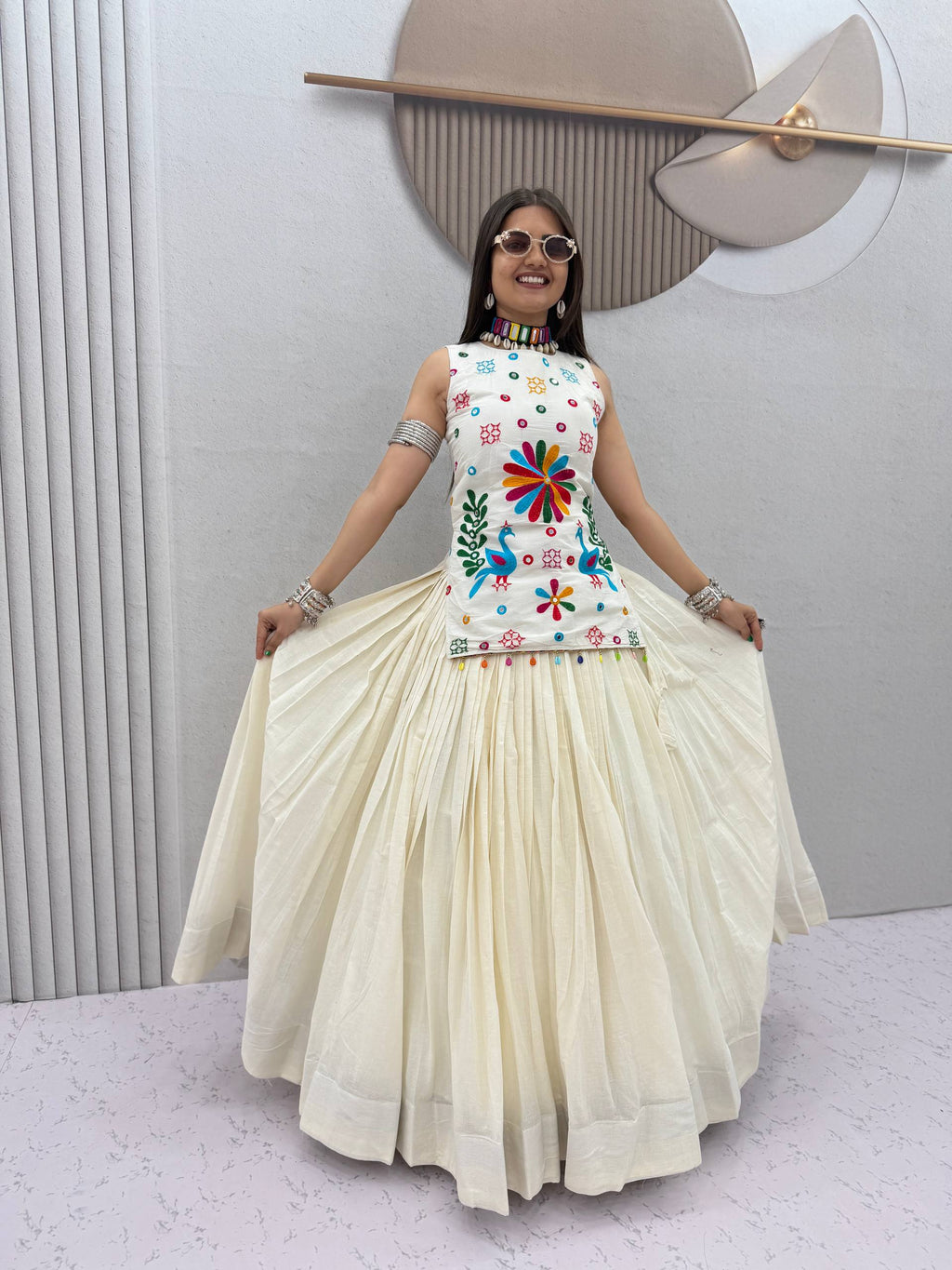 Anvika Khadi Cotton Mother-Daughter Lehenga Choli