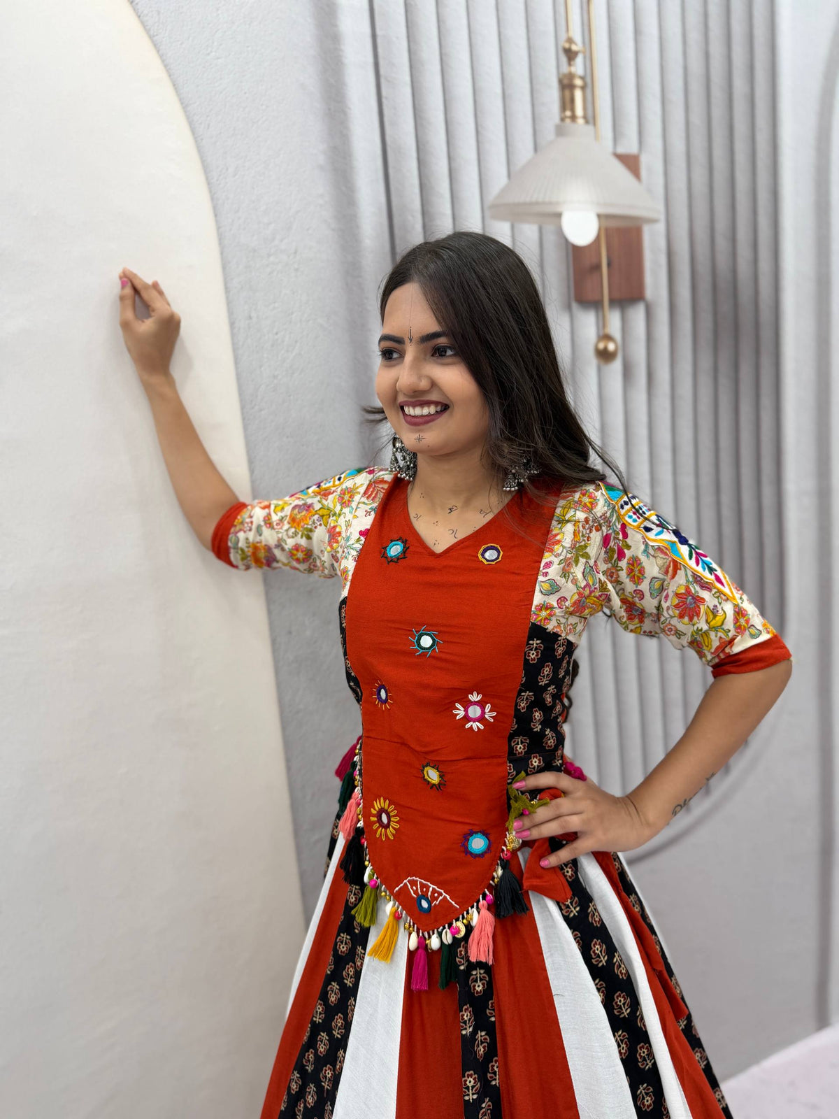 Riya Pure Cotton Hand Work Kediyu Lehenga Choli