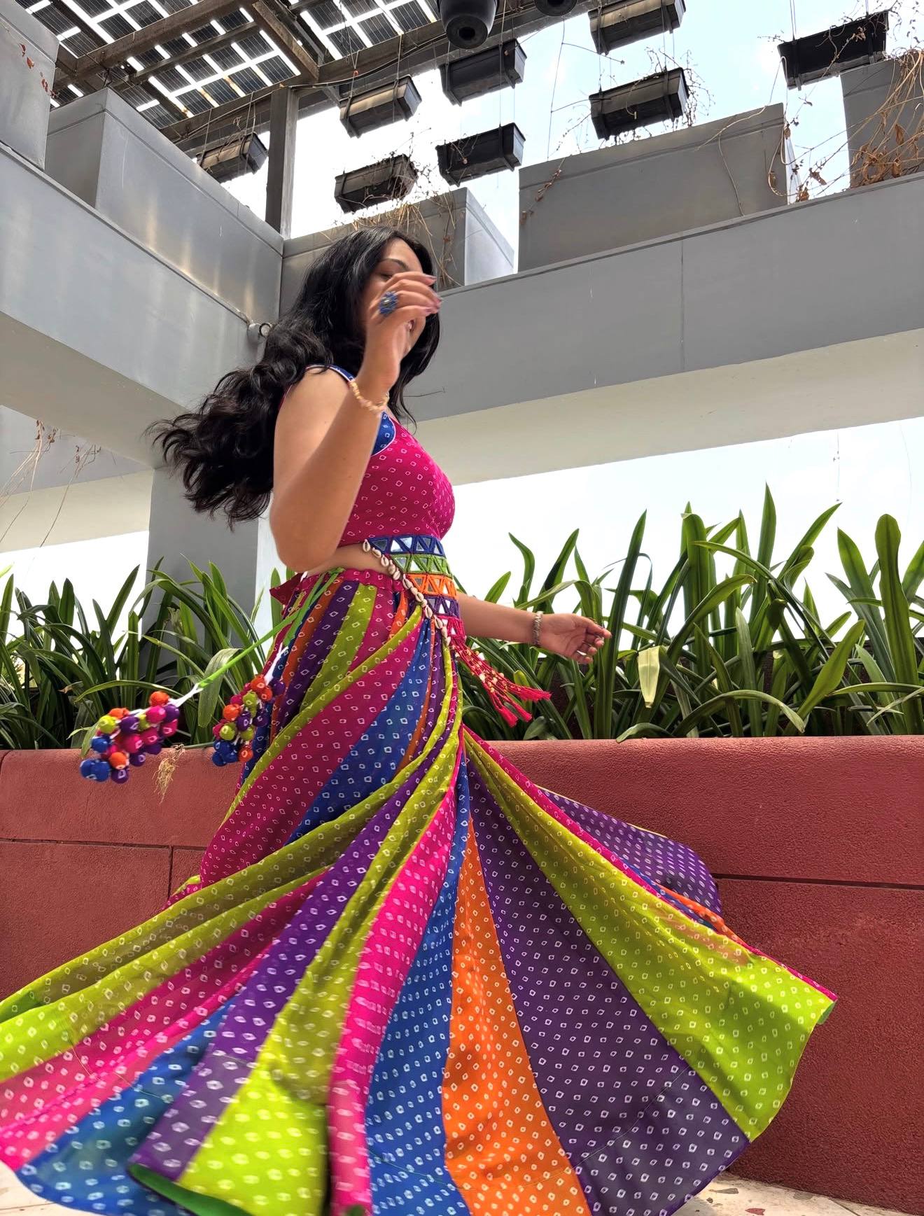 Oorja Pure Georgette Kodi Mirror Lehenga Choli