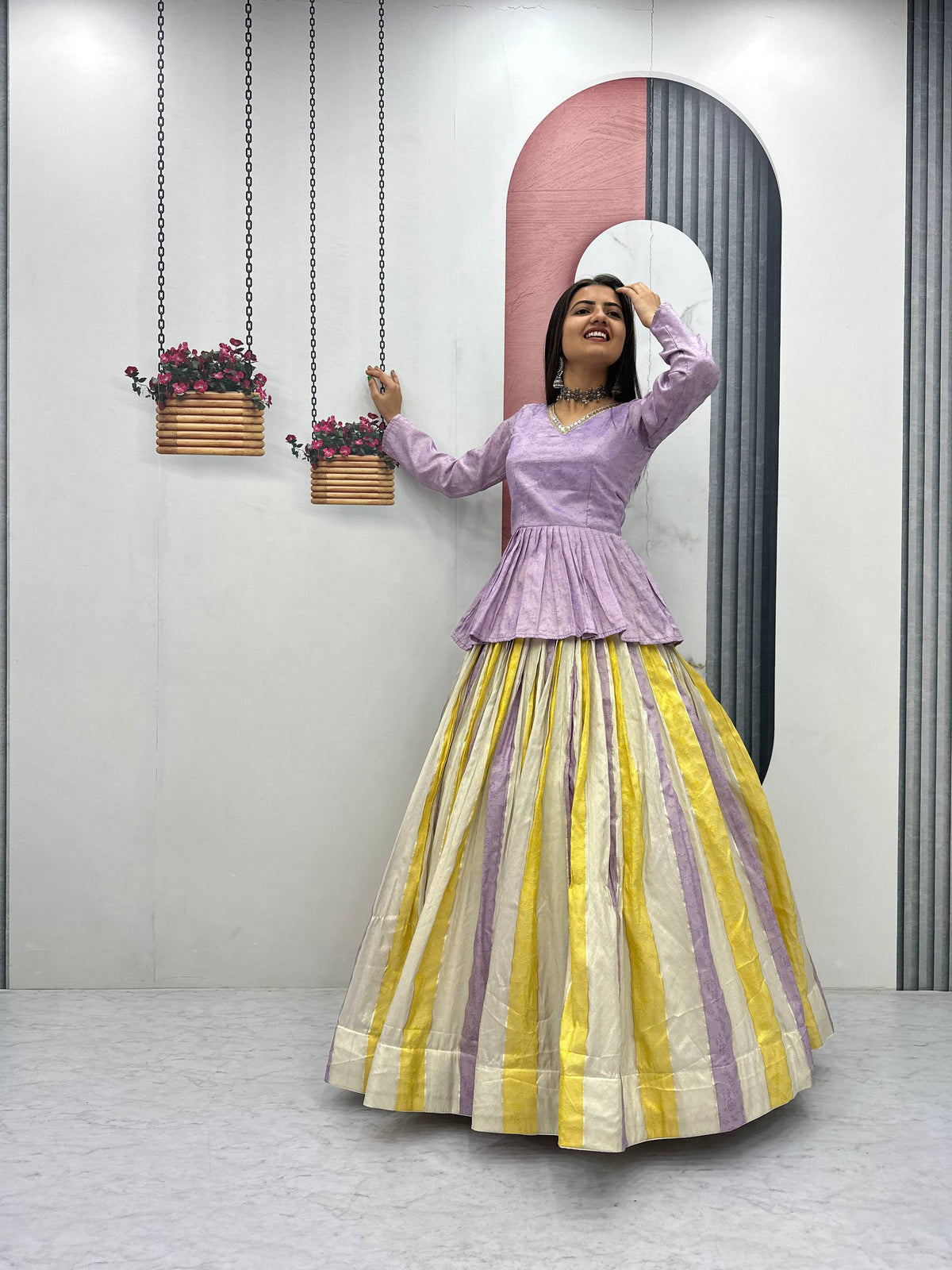 Aroshree Jacquard Silk Canvas Lehenga Choli