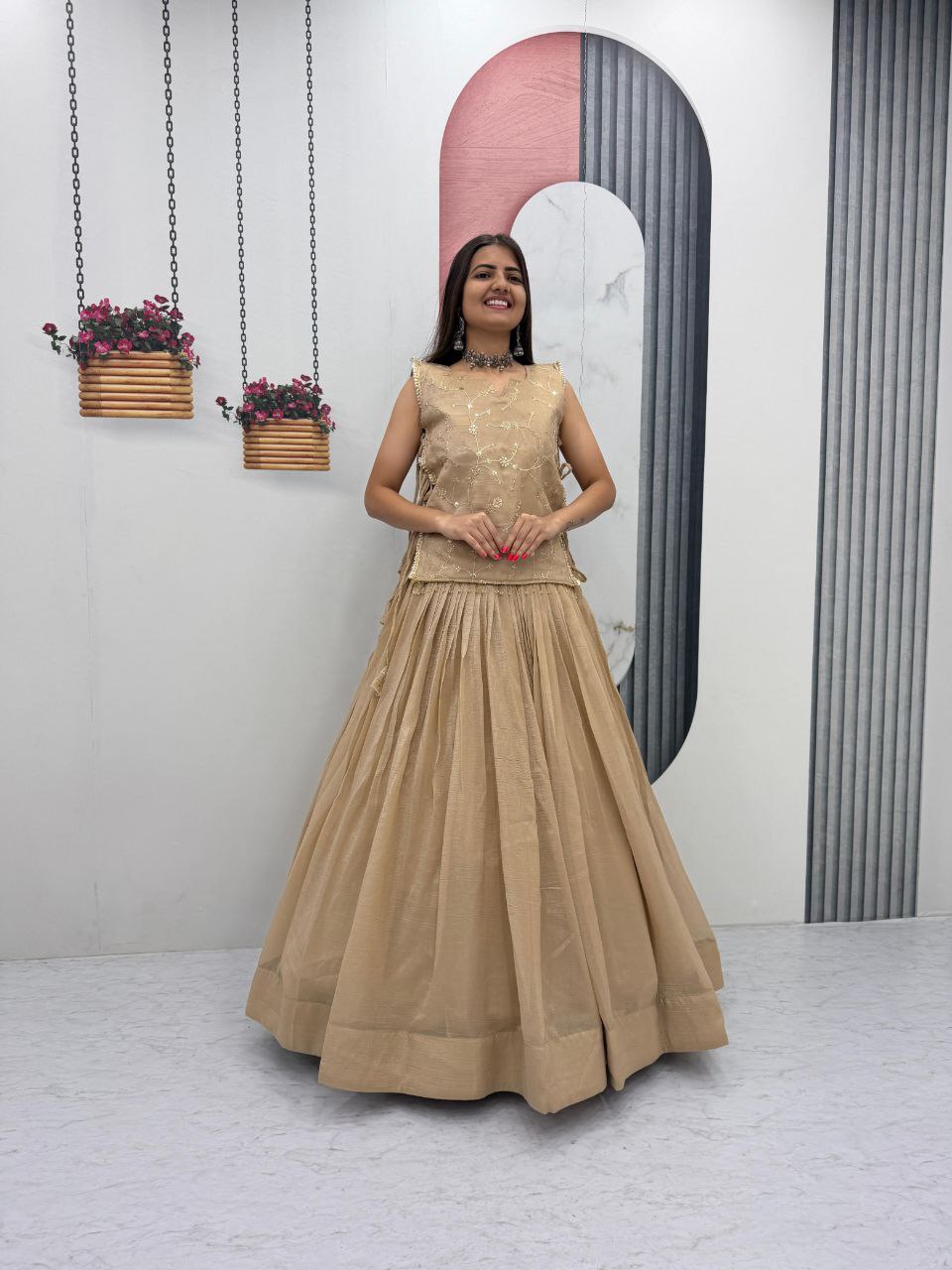 Kiyana Crunchy Silk Heavy Thread Jacket Lehenga Choli