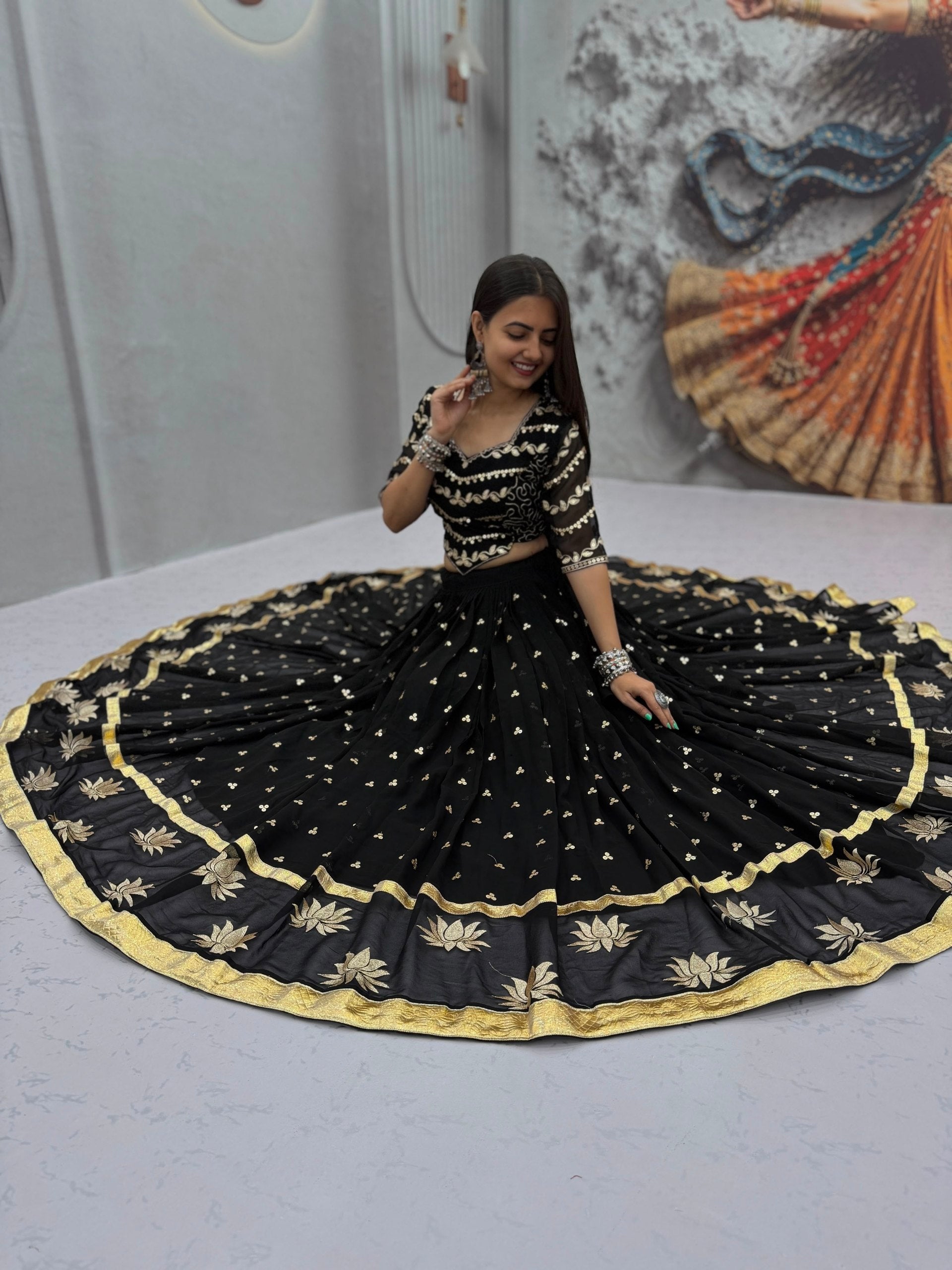 Inzara Fox Georgette Embroidery Lehenga Choli