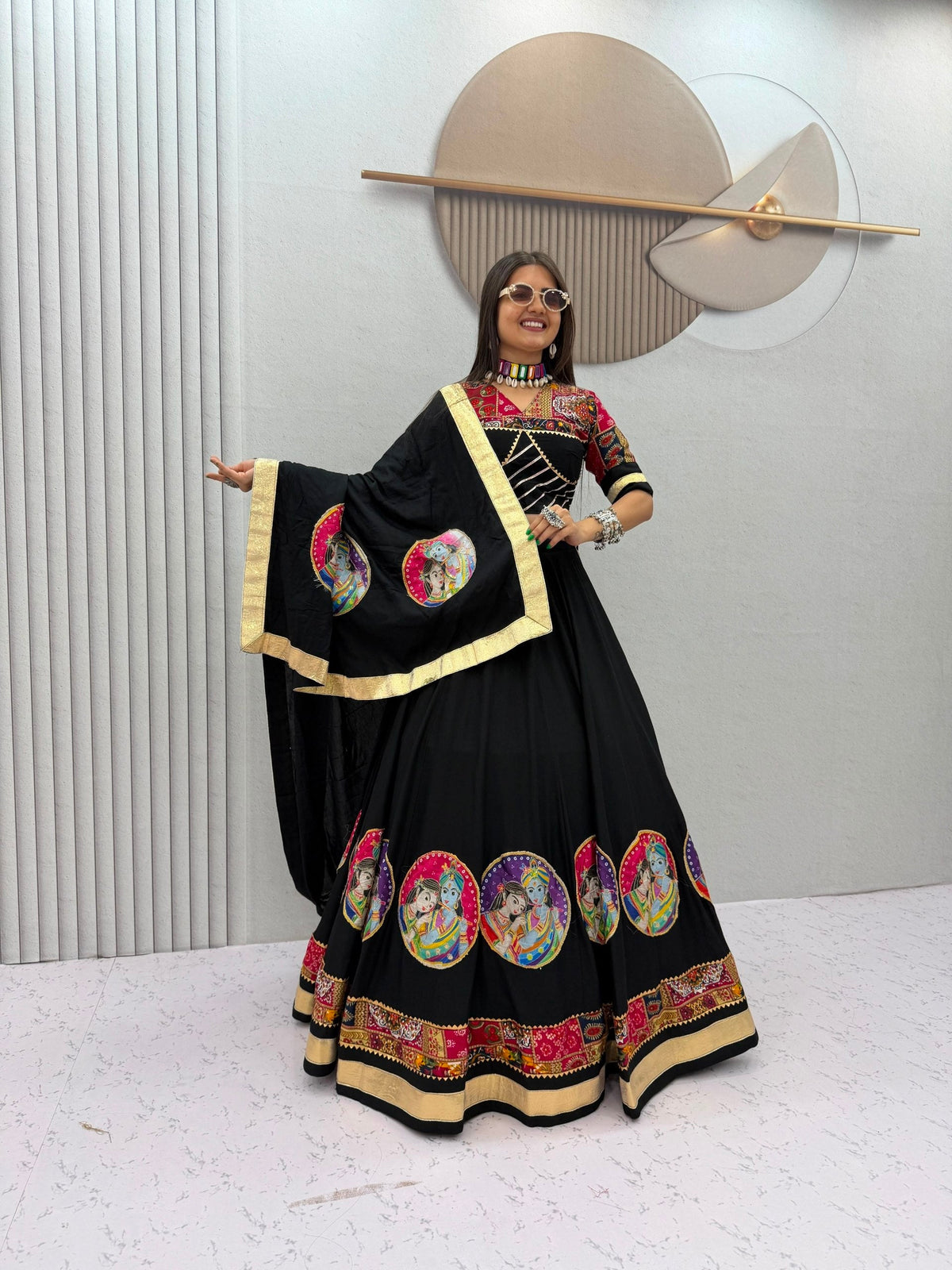 Eshita Pure Cotton Foil Print Position Print Lehenga Choli