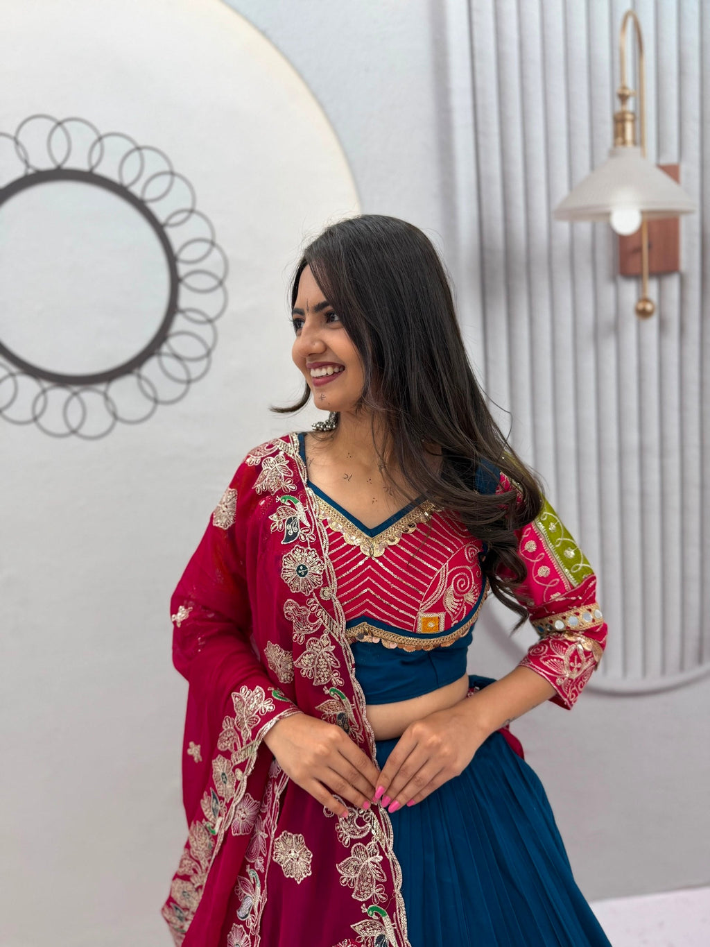 Yutika Pure Cotton Embroidery Lace Lehenga Choli