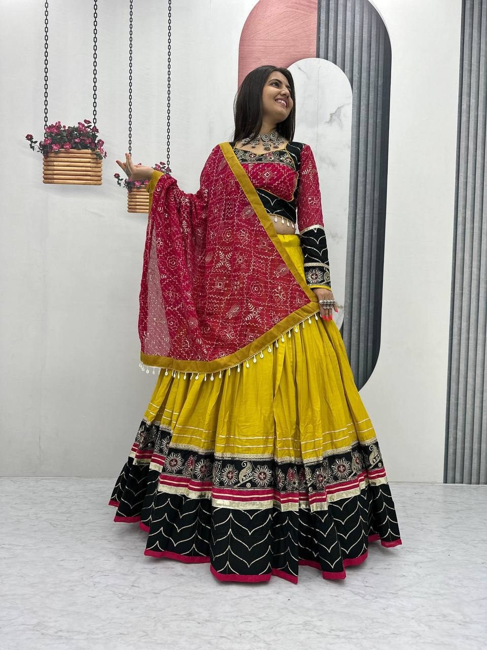 Meherika Riyon Cotton Embroidery Lace Lehenga Choli