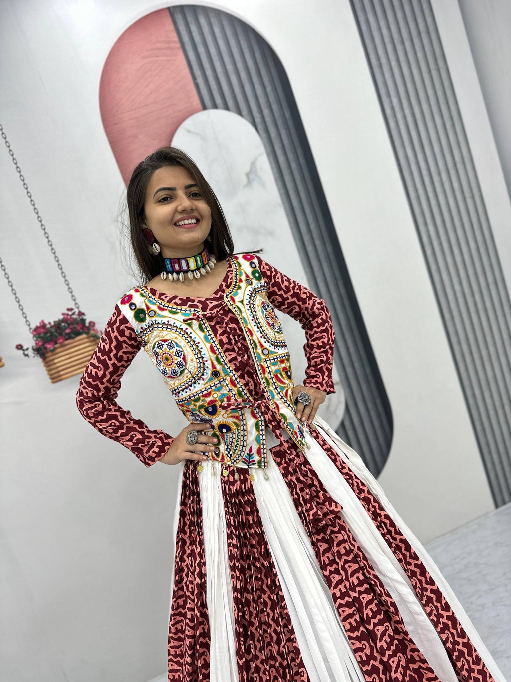 Saanvika Pure Cotton Gamathi Work Lehenga Choli